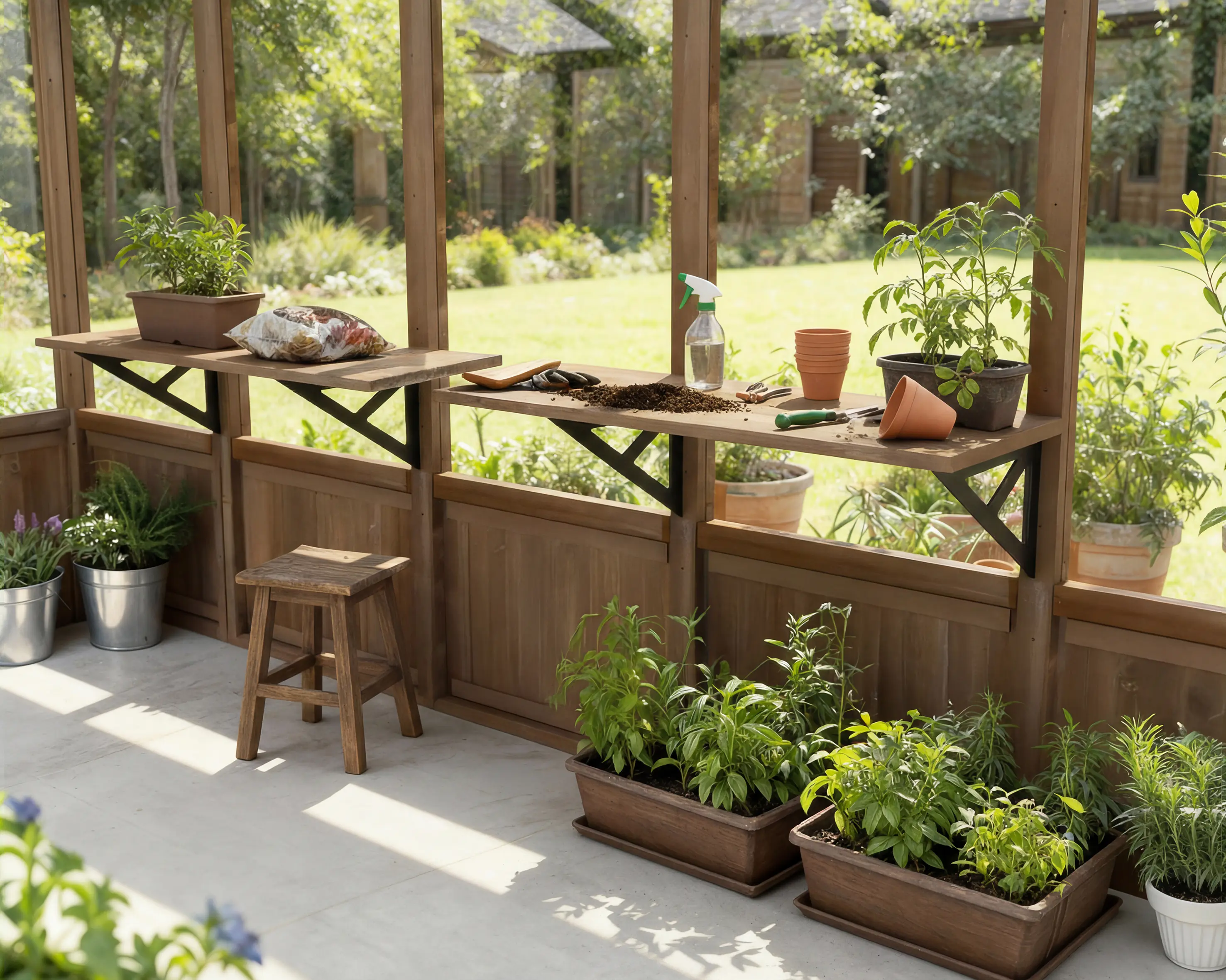 Canopia Regalset für Gewächshaus Natura braun 38 x 100 cm - 2er