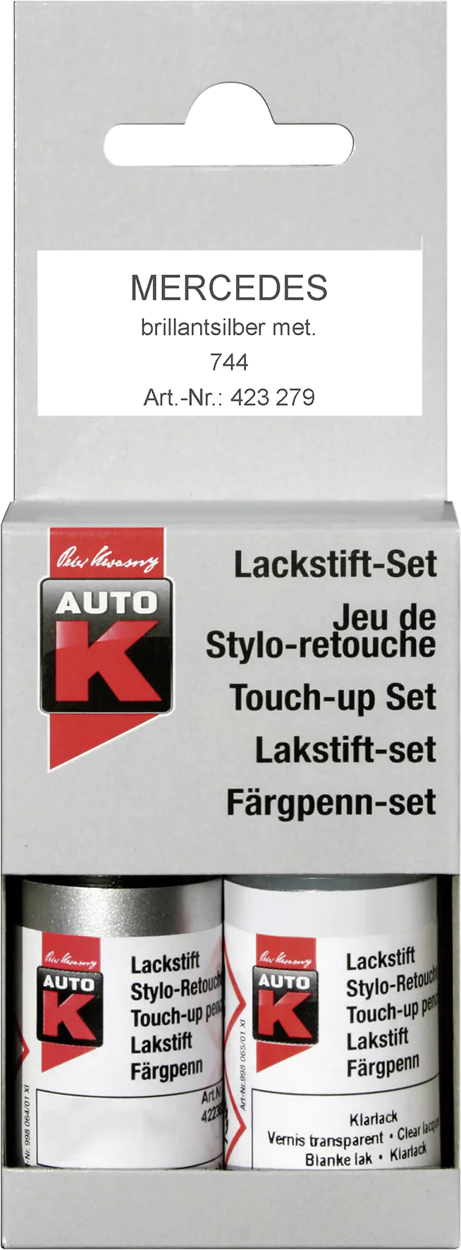 Auto-K Lackstift Mercedes Brilliantsilber met. 744 2x 9ml
