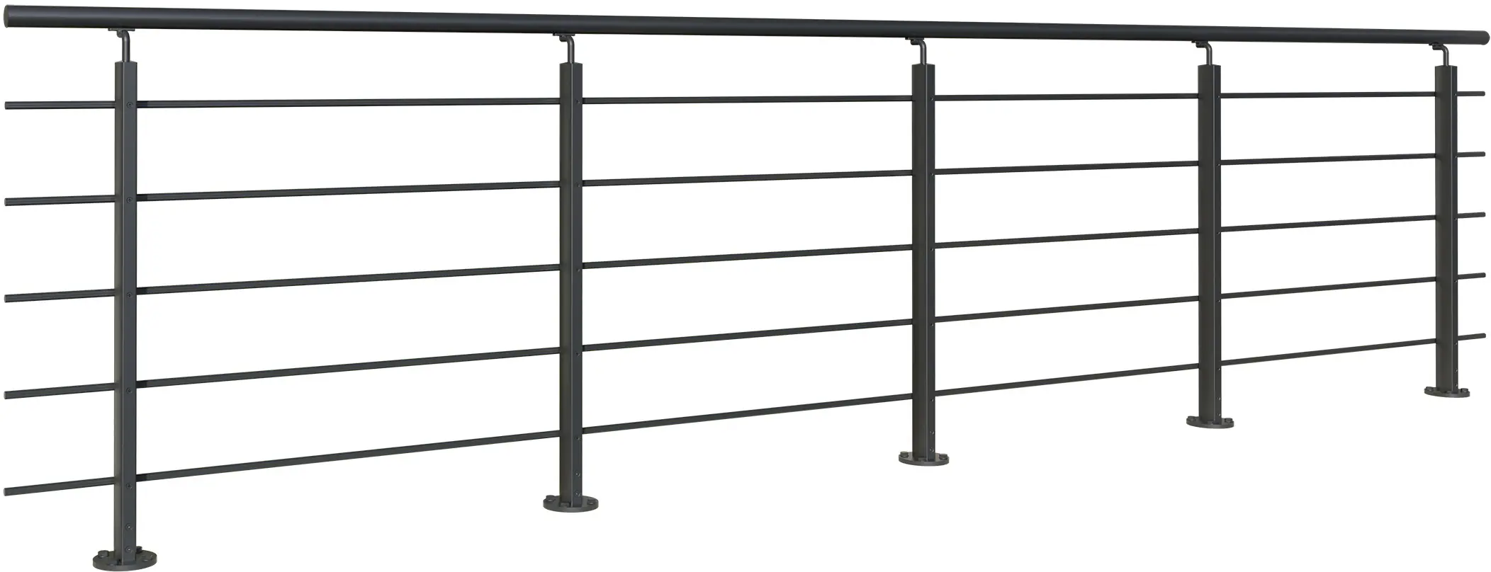 DOLLE Geländerset Aluminium schwarz mit ovalem Pfosten