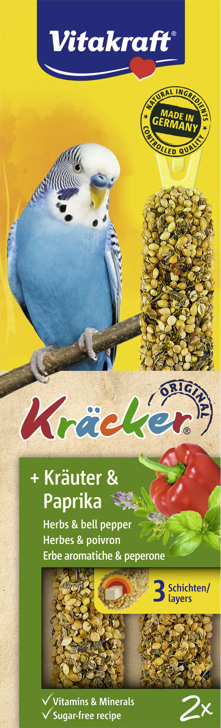 Vitakraft Kräcker® Kräuter & Paprika 2 Stück / 60 g Vitakraft Kräcker® Kräuter & Paprika 2 Stück / 60 g