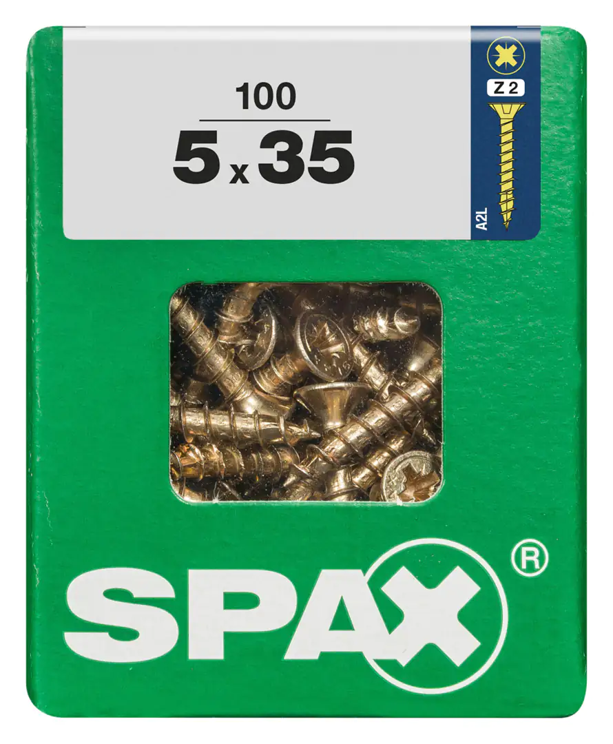 Spax Universalschrauben 5.0 x 35 mm PZ 2 - 100 Stk. Spax Universalschrauben 5.0 x 35 mm PZ 2 - 100 Stk.