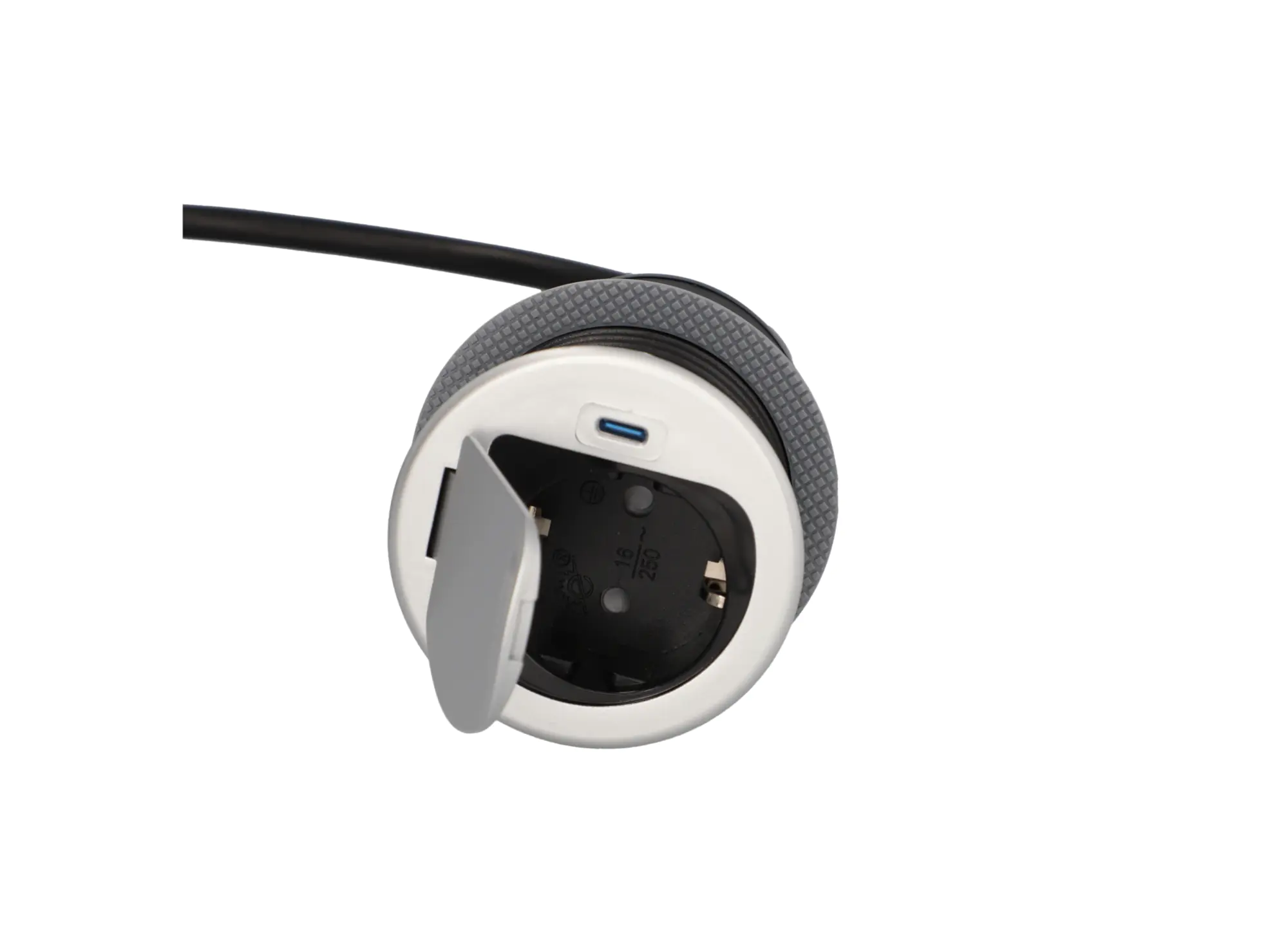 UniTEC Einbausteckdose Tischsteckdose mit USB C 1,5 m