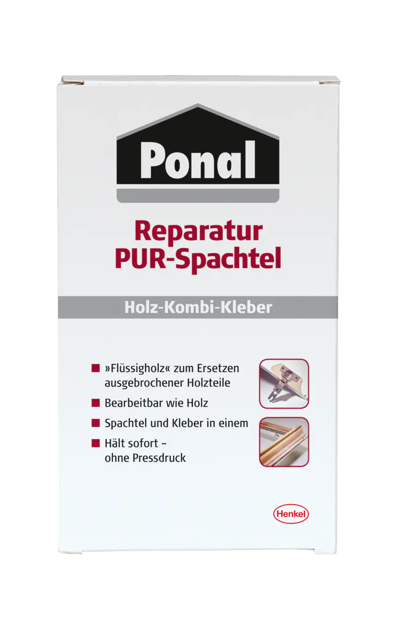Ponal Spachtelmasse Reparatur PUR-Spachtel holzfarben 177 g Paket