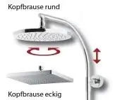 Breuer Duschsäule Aquamaxx 320 Einhebelm. Einhebelmischer, verchromt, Kopfbrause eckig