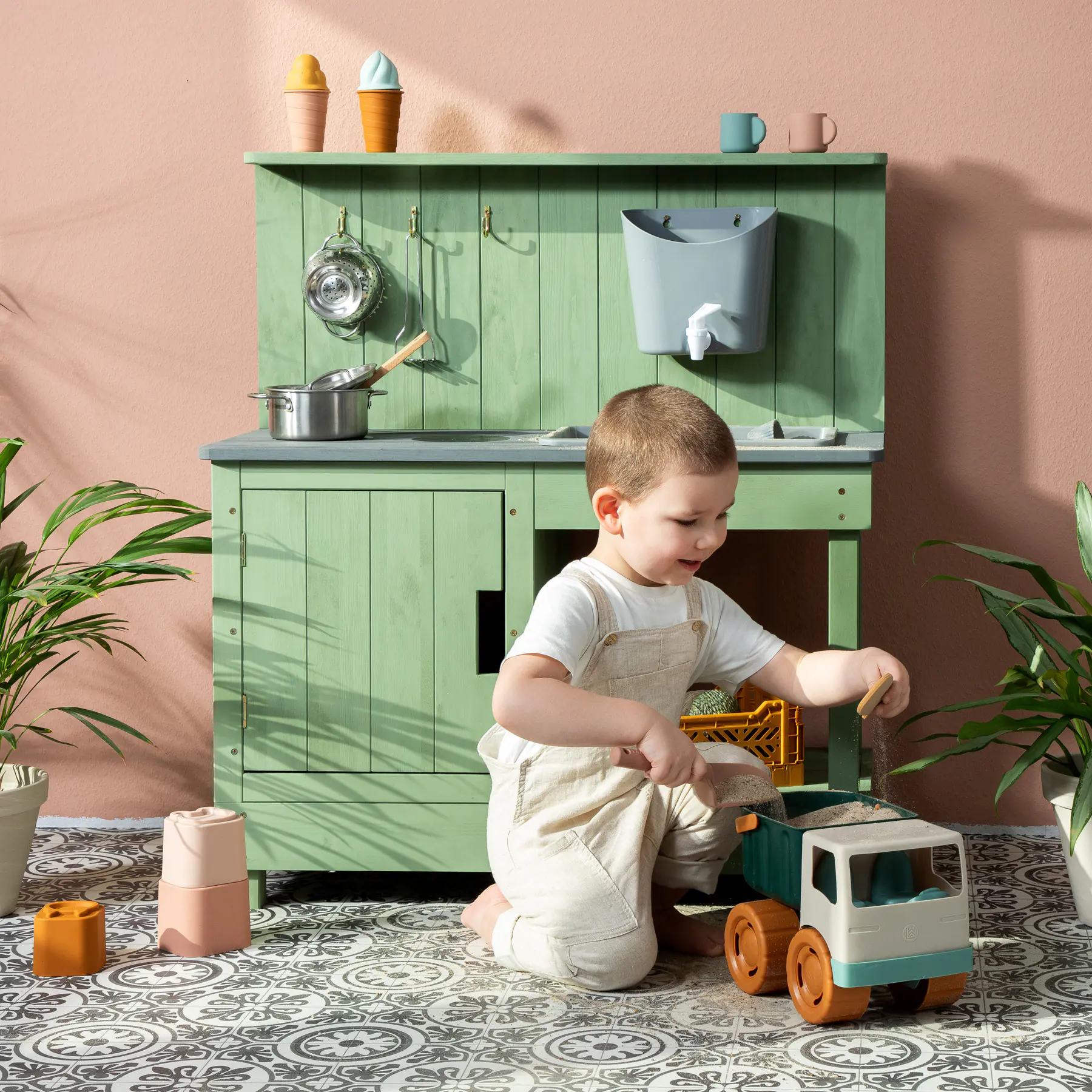 Muddy Buddy Matschküche Mud Expert 80 x 40 x 90 cm eukalyptus