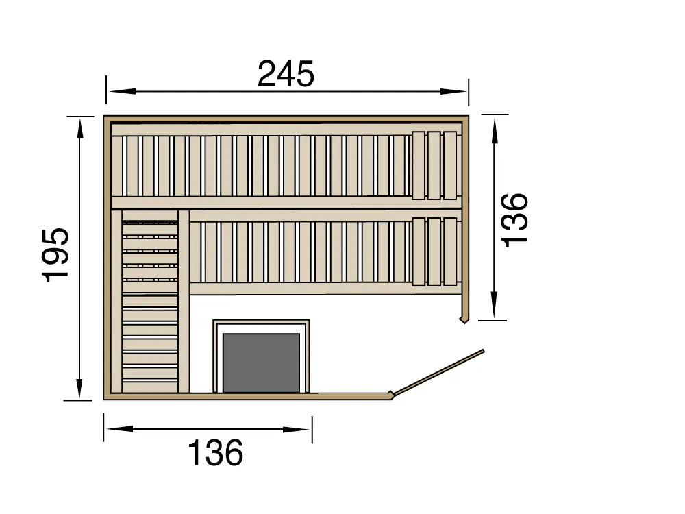 Weka Premium Massivholz-Elementsauna Kemi Eck Gr. 3 Sparset 7,5 kW OS