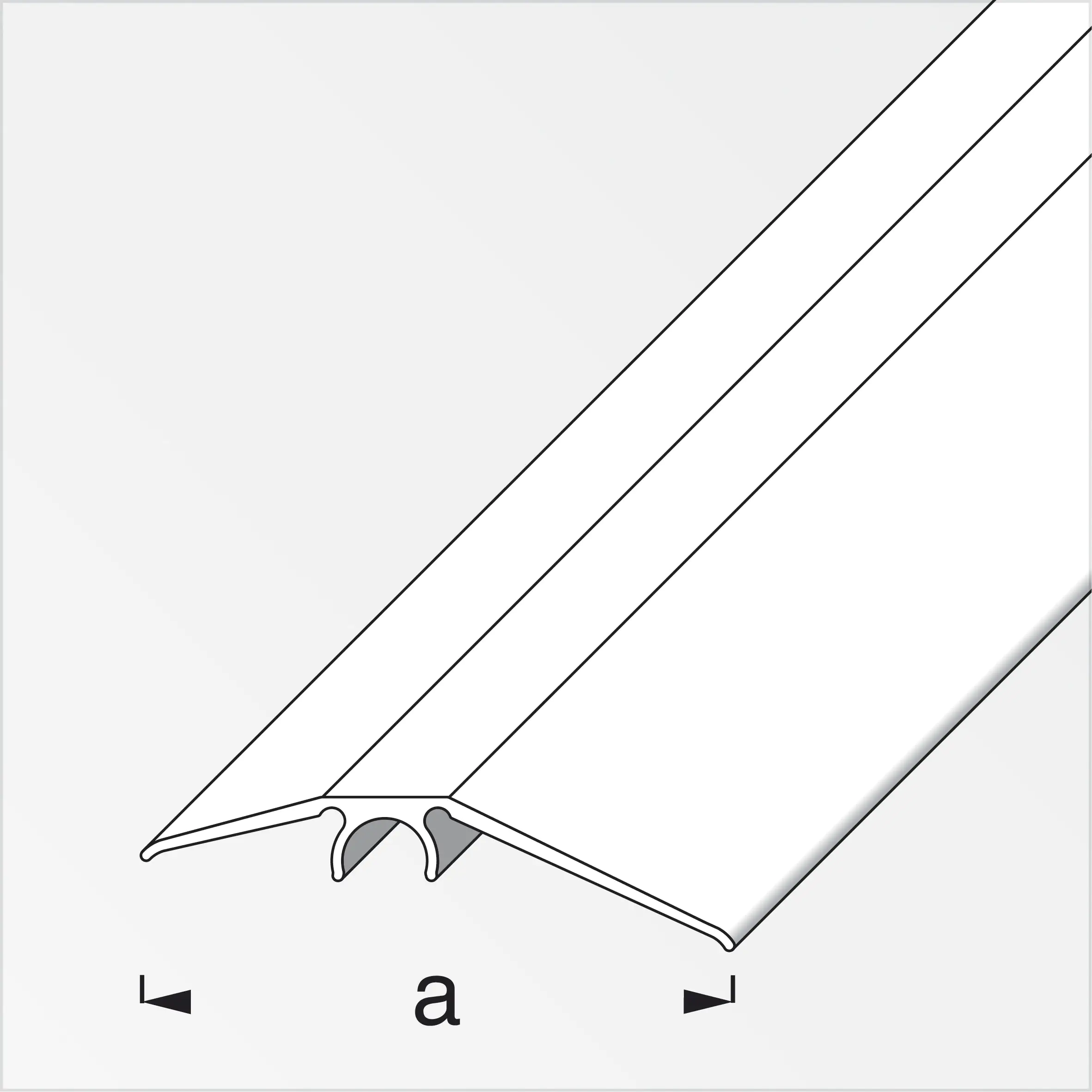 alfer Niveauausgleichs-Profil 1 m, 56 mm Alu eloxiert Edelstahl Optik