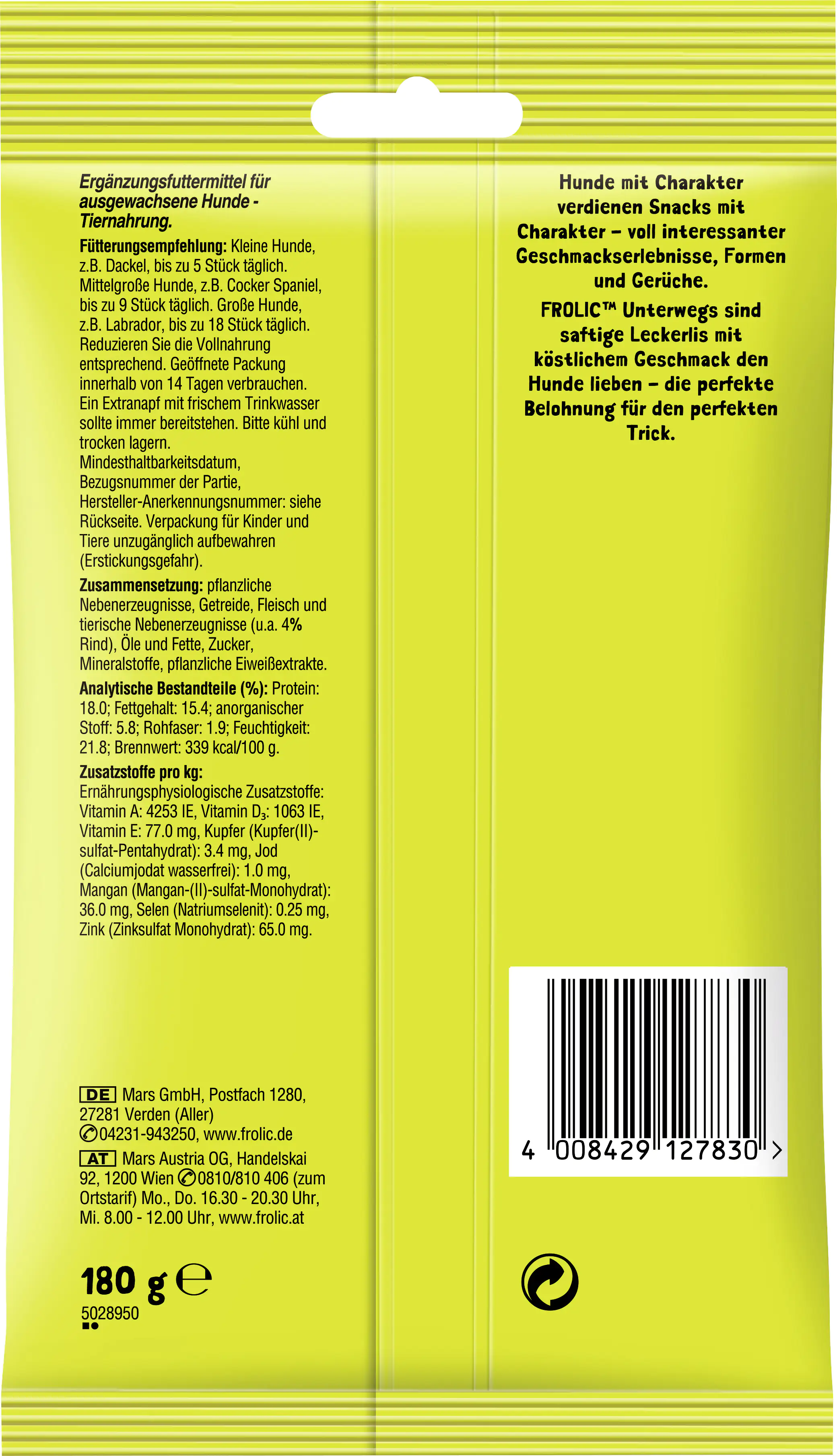 Frolic Unterwegs mit Rind 180 g Frolic Unterwegs mit Rind 180 g