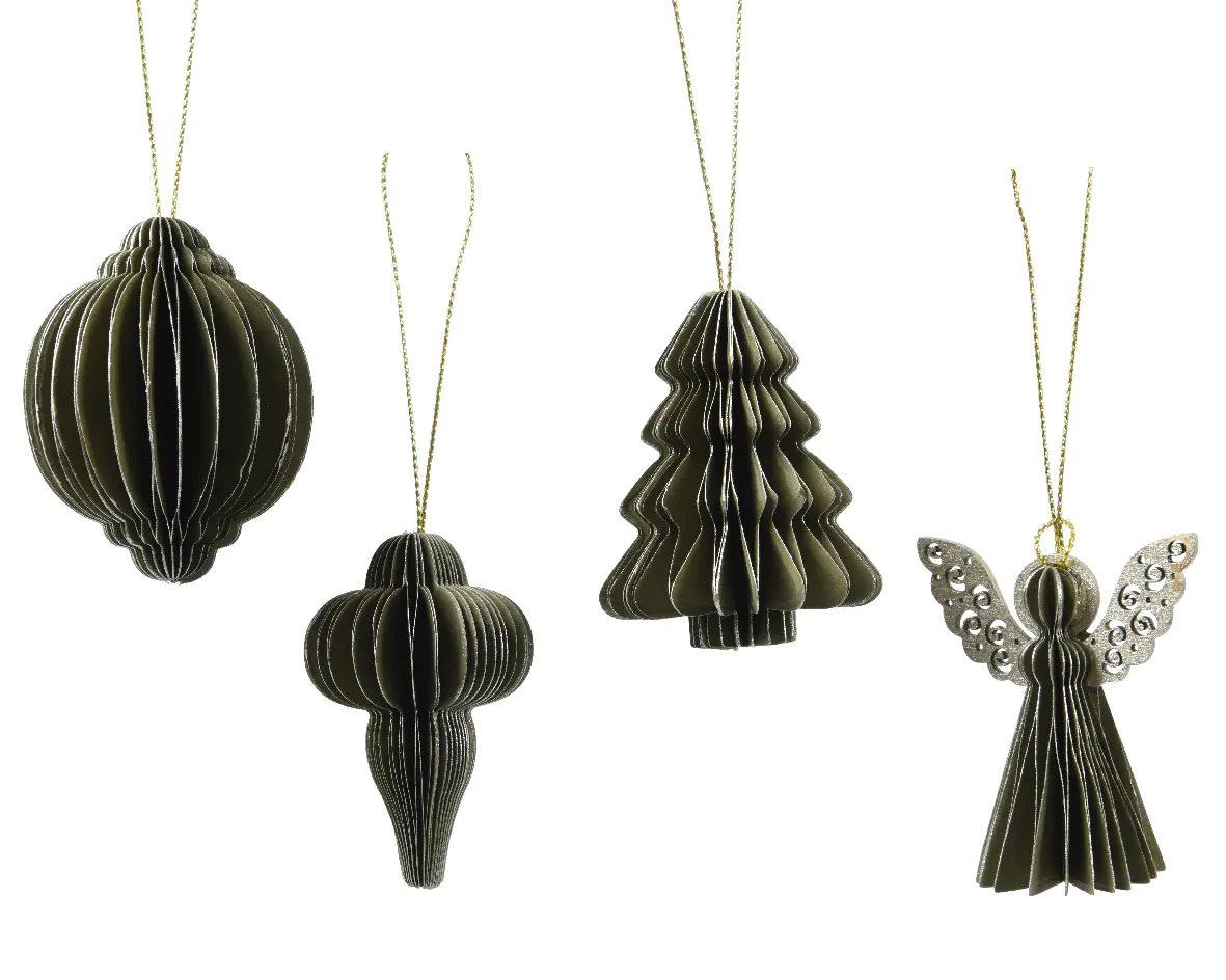 Deko Figur Papier grün 6 x 6 x 6