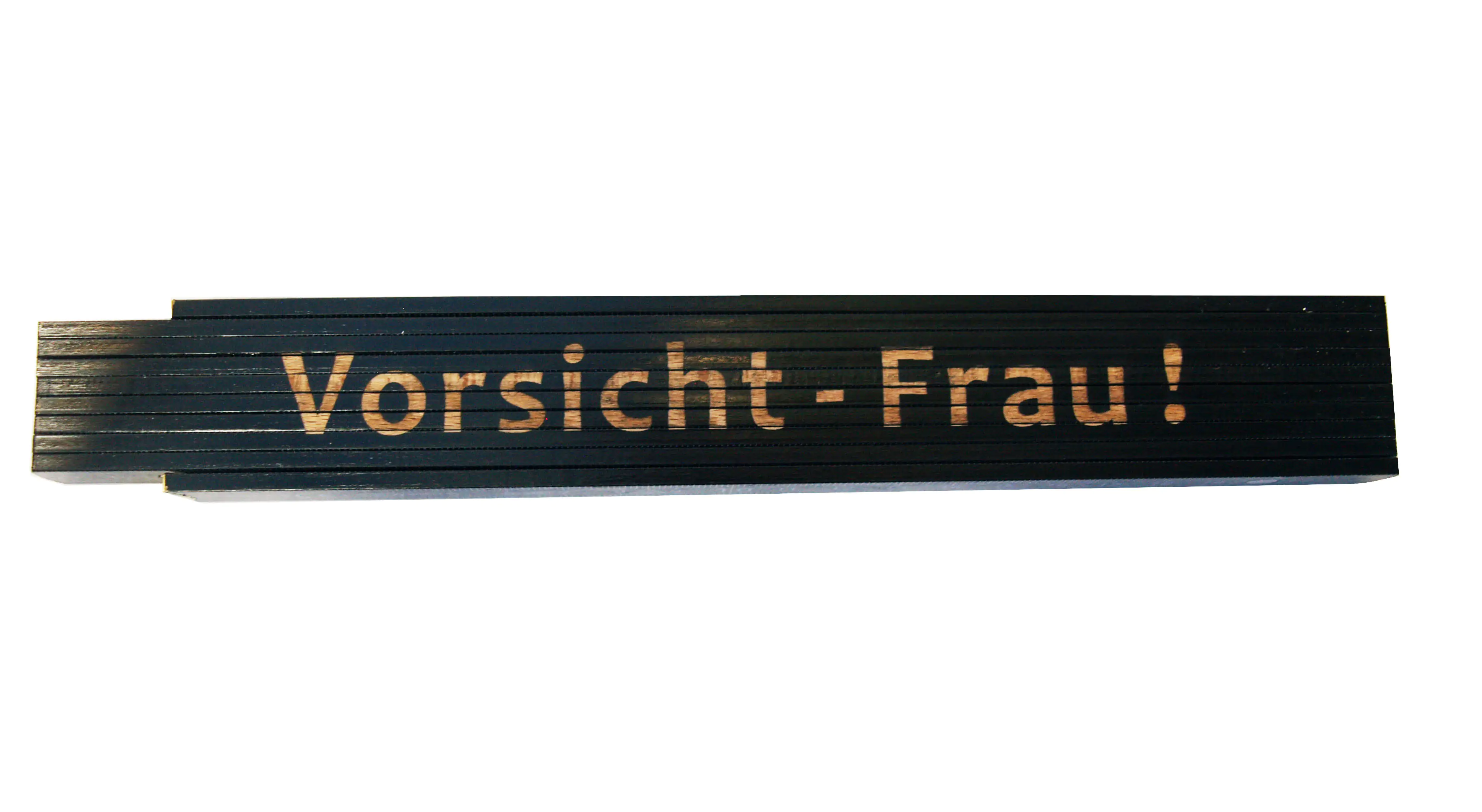 Zollstock Vorsicht - Frau! 2 m schwarz