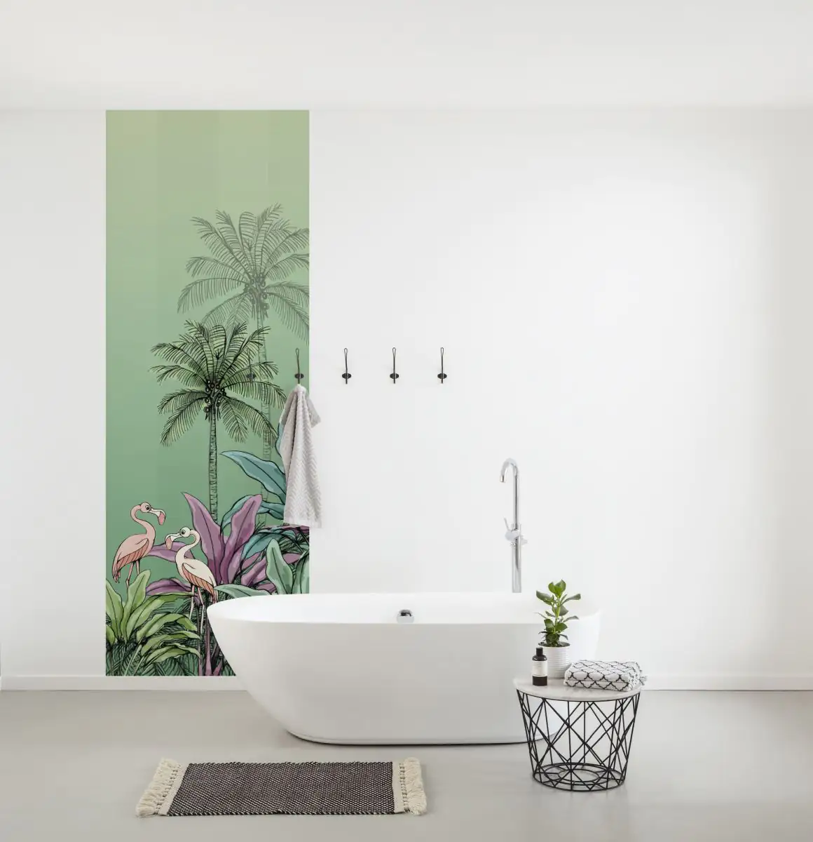 4055065510144_1 Komar Vlies Fototapete Jungle Flamingo 100 x 280 cm