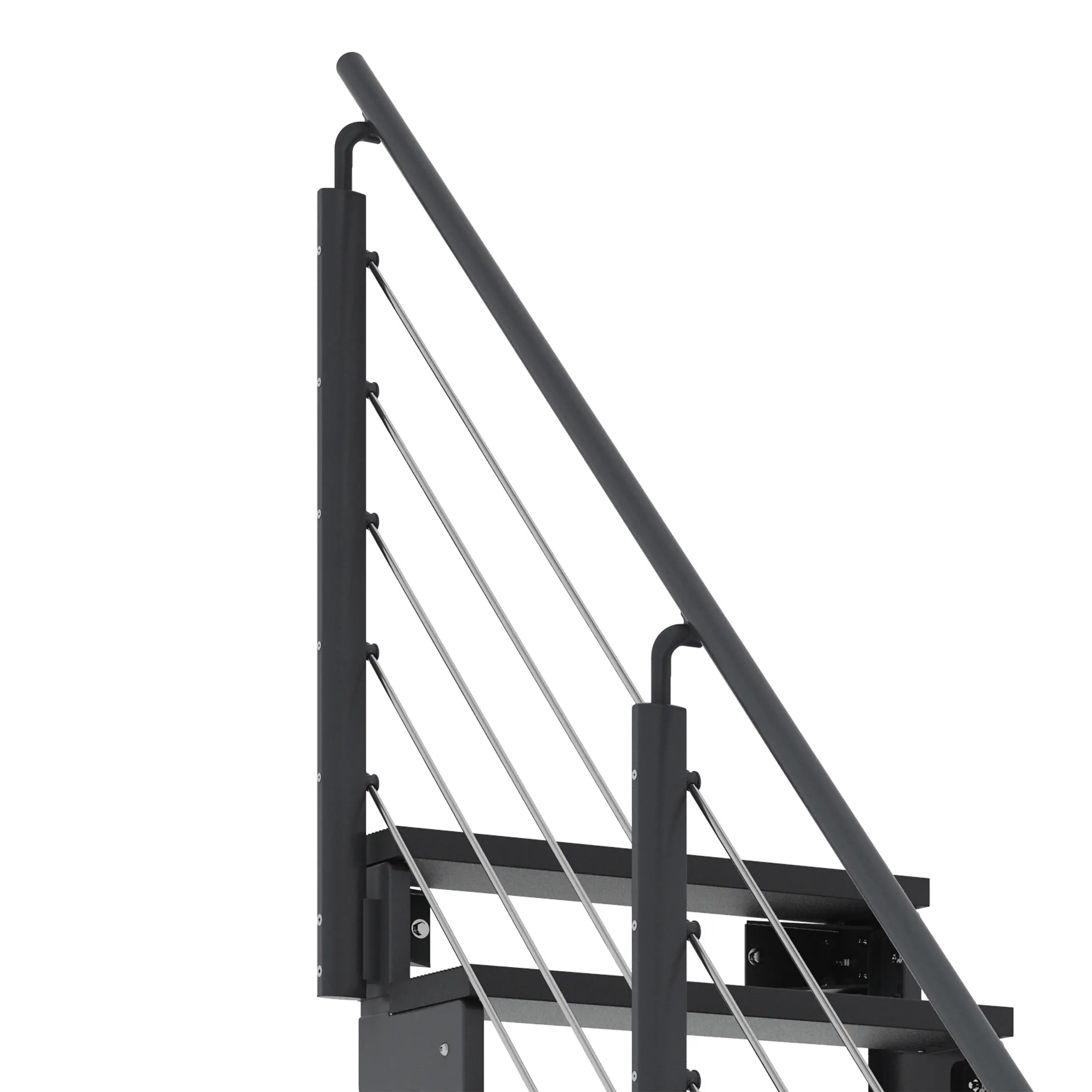 Dolle Außentreppe Gardentop 2 Gitteroststufen 80 cm inkl. einseitigem Geländer anthrazit