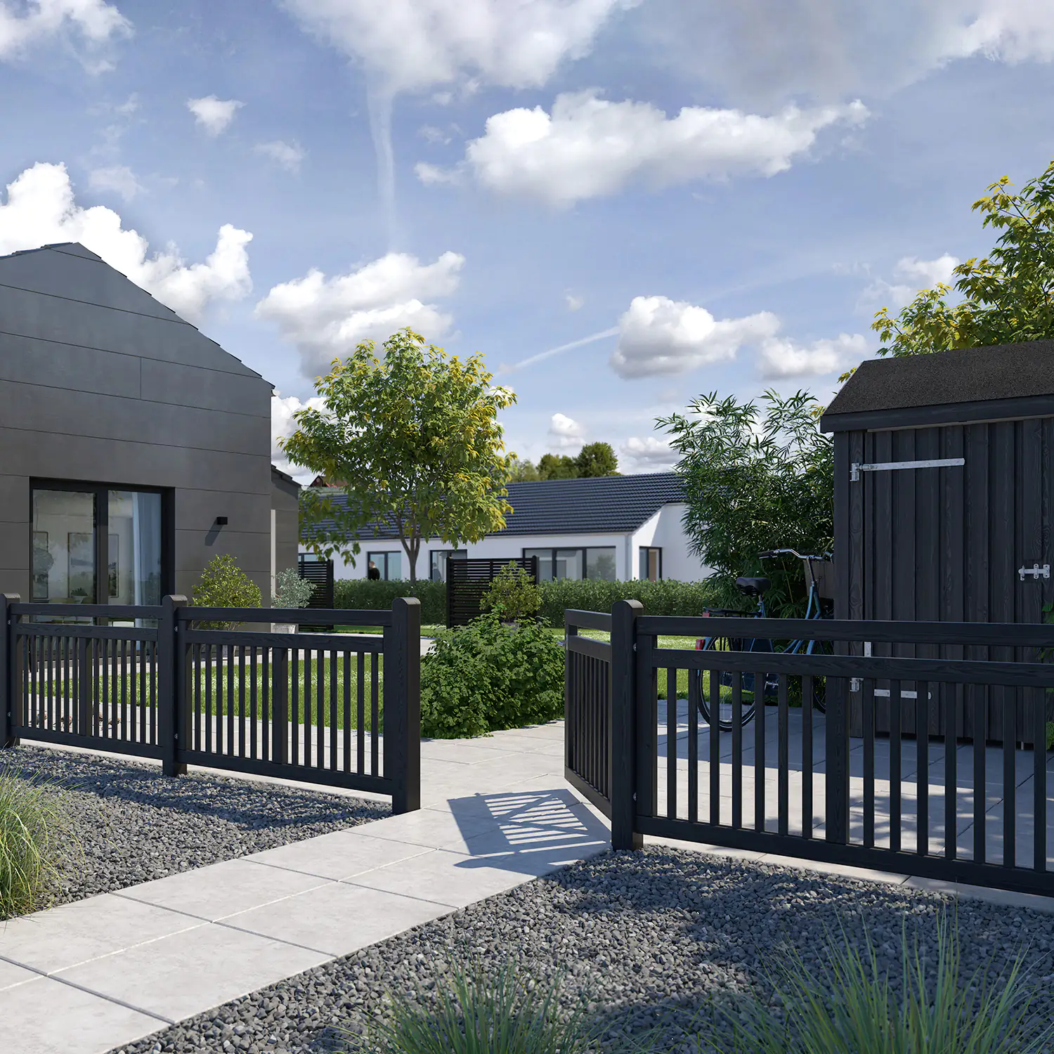 Plus Zaun Linea 150 x 80 cm RAL 9005 Schwarz