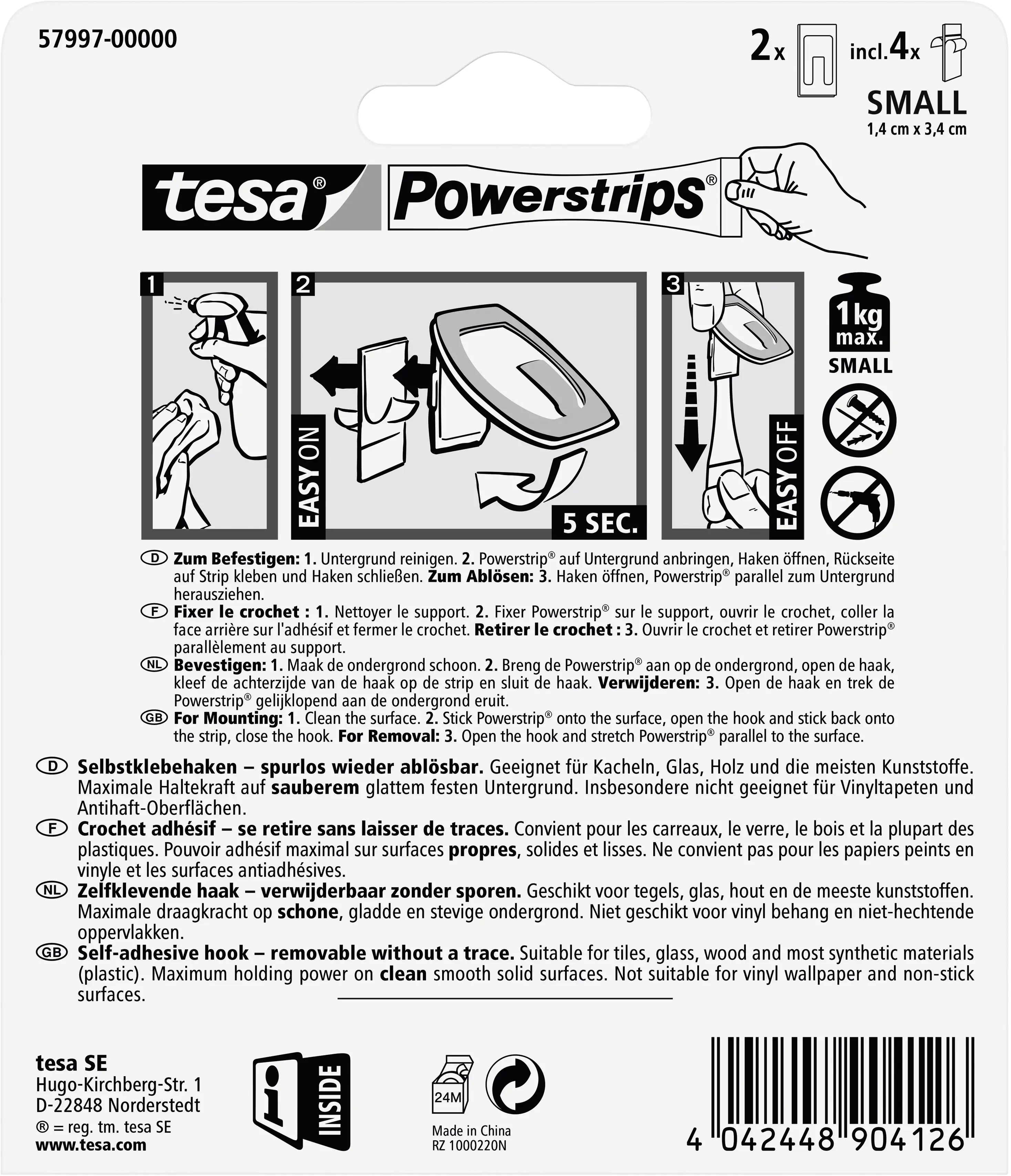 tesa Haken Powerstrip Small chrom tesa Haken Powerstrip Small chrom