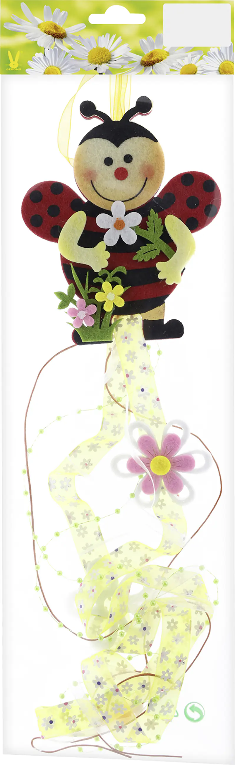 Dekohänger Filz Marienkäfer 57 x 10,5 cm bunt