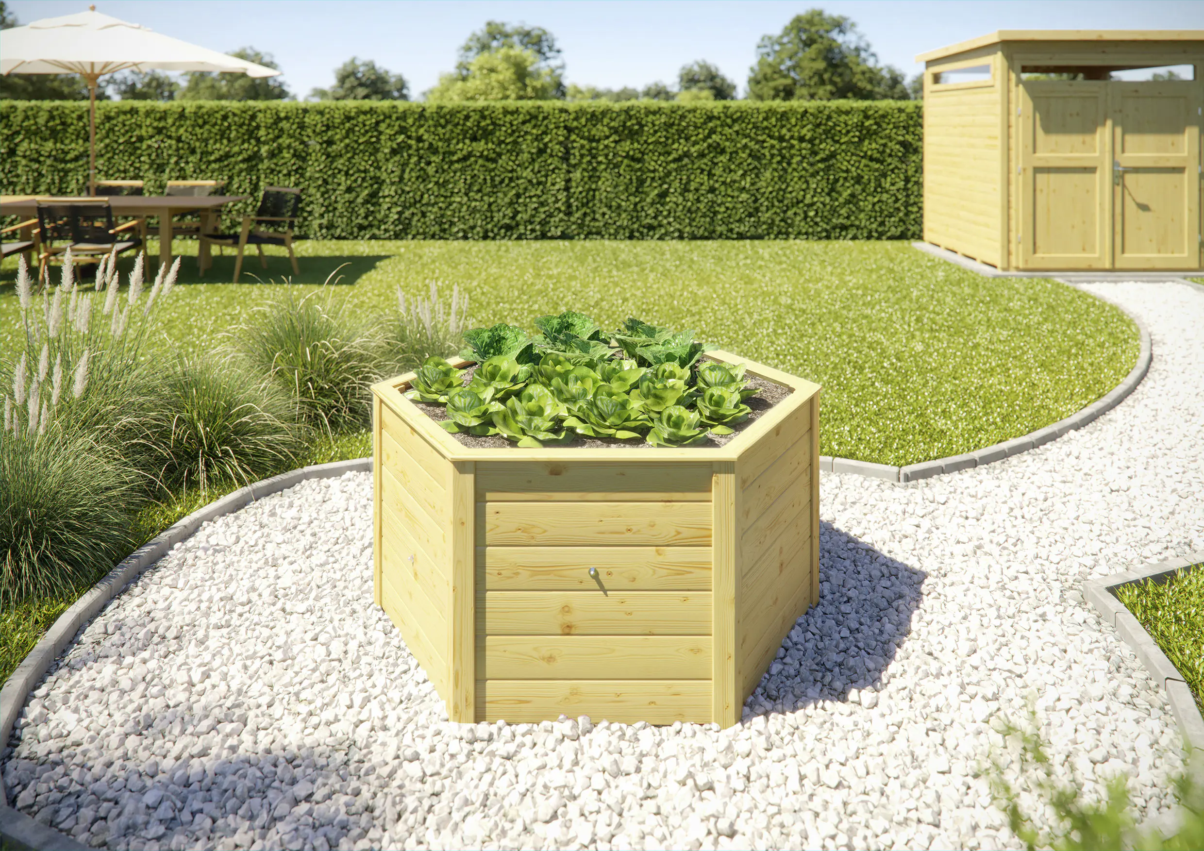 Weka Hochbeet Element naturbelassen 143 x 143 x 68,5 cm