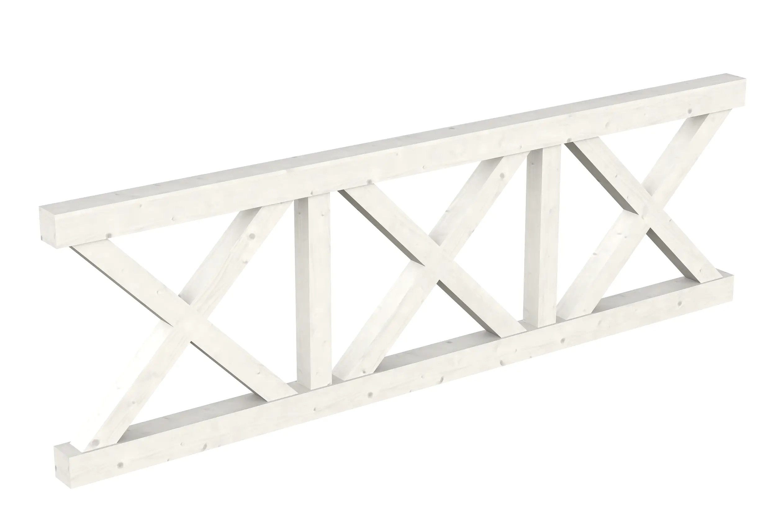 4018211000593 SKAN HOLZ Brüstung Andreaskreuz 270 x 84 cm, Fichte, lasiert in Weiß