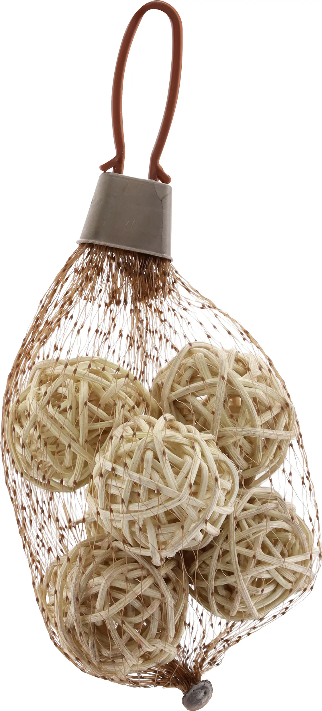 Weihnachtsdeko Rattankugeln Ø 3cm beige - 6 Stück