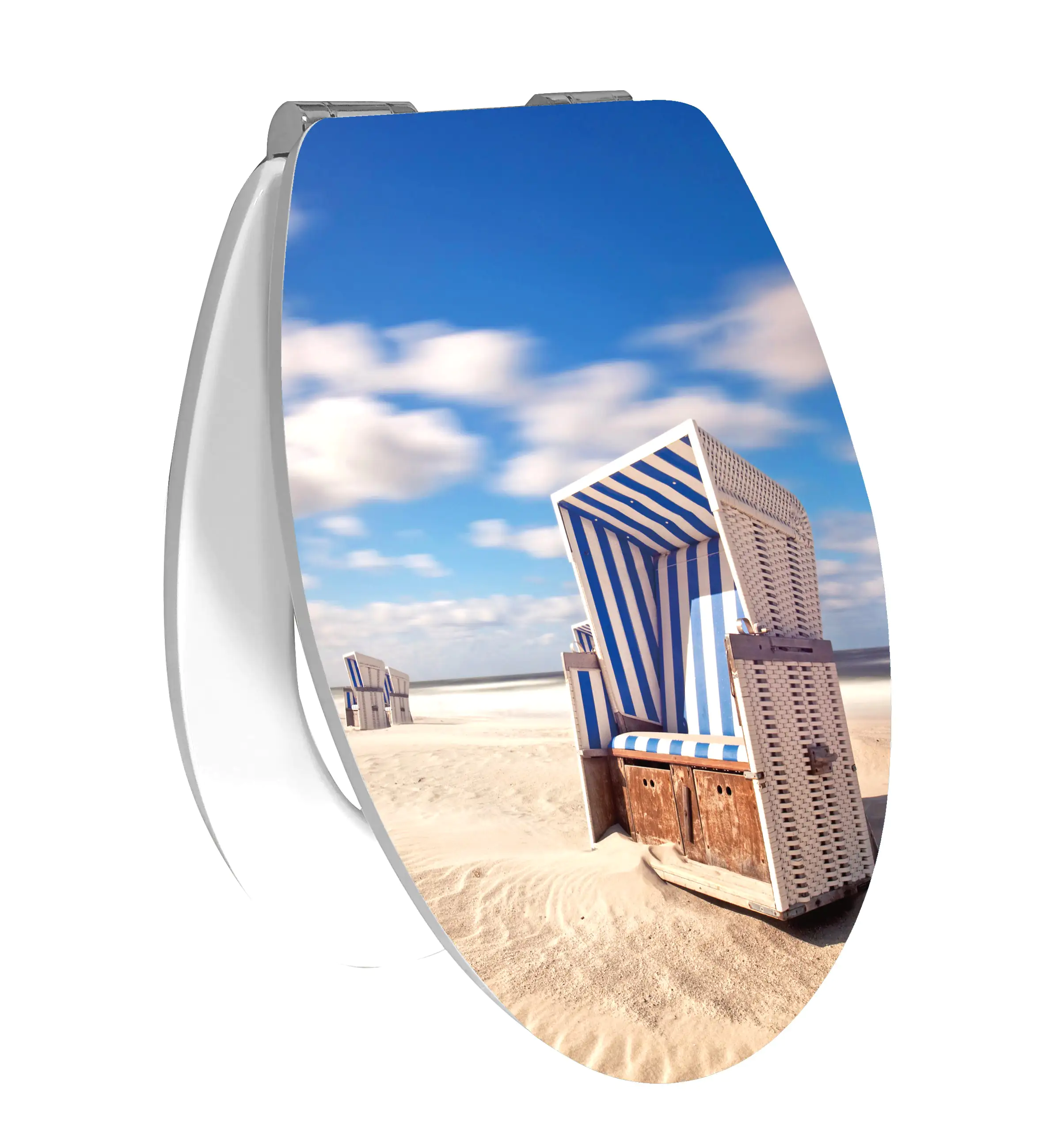 Primaster WC-Deckel mit Absenkautomatik Ostsee weiß