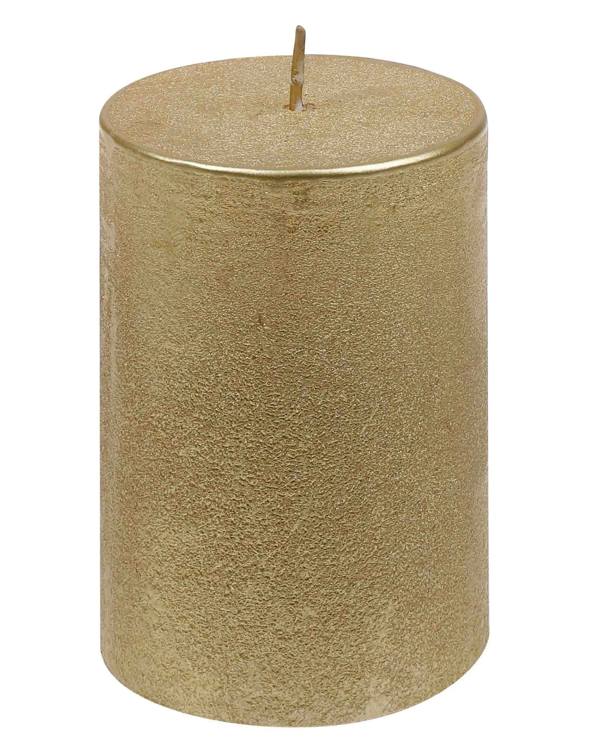 Steinhart Stumpenkerze Rustic-Glanz Ø 6,8 x 10 cm gold