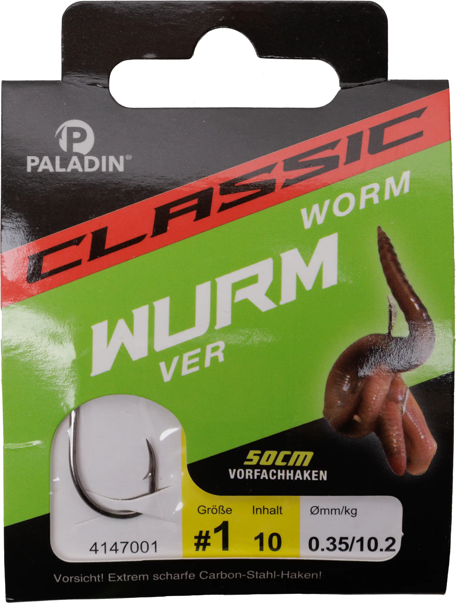 Paladin Wurmhaken gebunden Größe 1 50 cm 10 Stück gunsmoke  Paladin Wurmhaken gebunden Größe 1 50 cm 10 Stück gunsmoke
