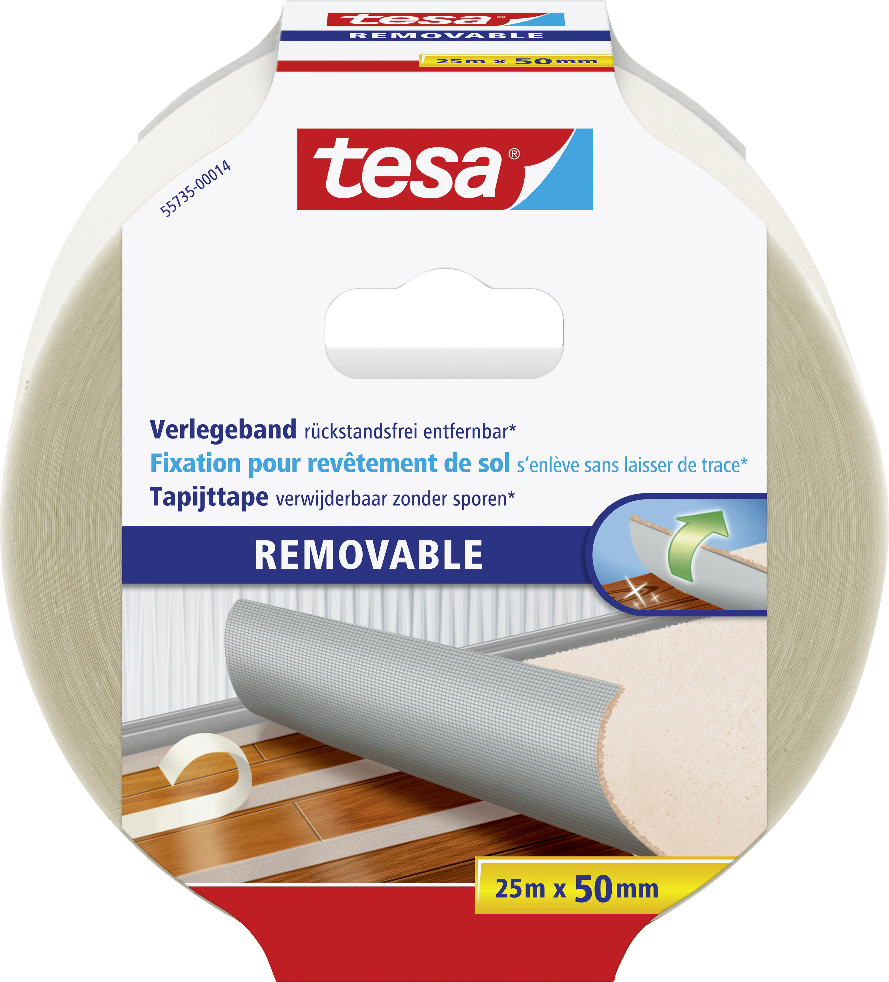 tesa Verlegeband 25 m x 50 mm, gewebeverstärkt, rückstandsfrei entfernbar tesa Verlegeband 25 m x 50 mm, gewebeverstärkt, rückstandsfrei entfernbar