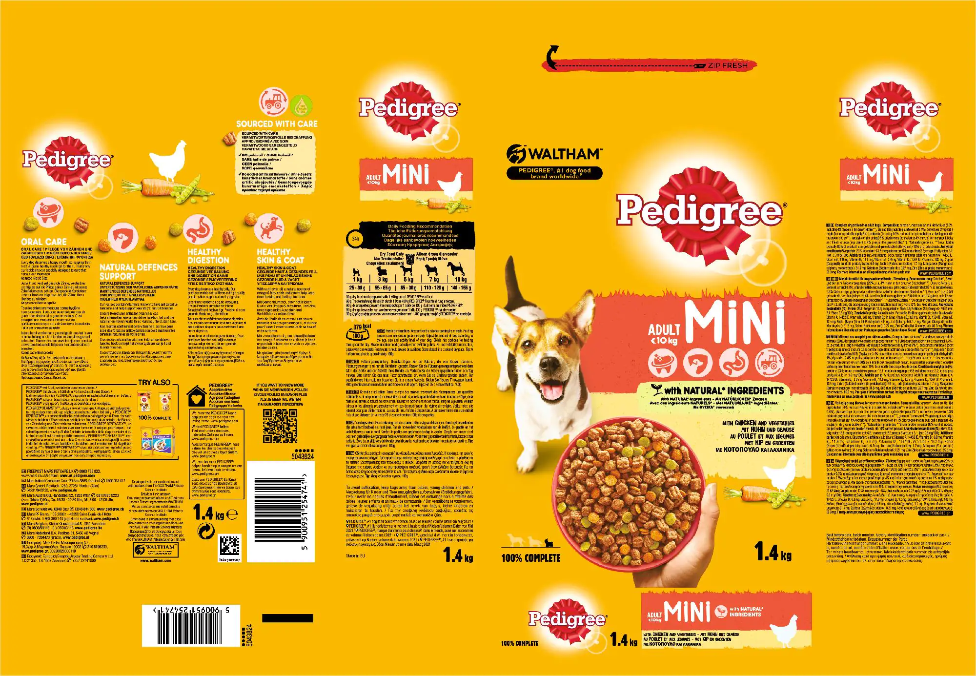 Pedigree Vital Protection Hundetrockenfutter Adult Medium 1,4 kg Huhn & Gemüse