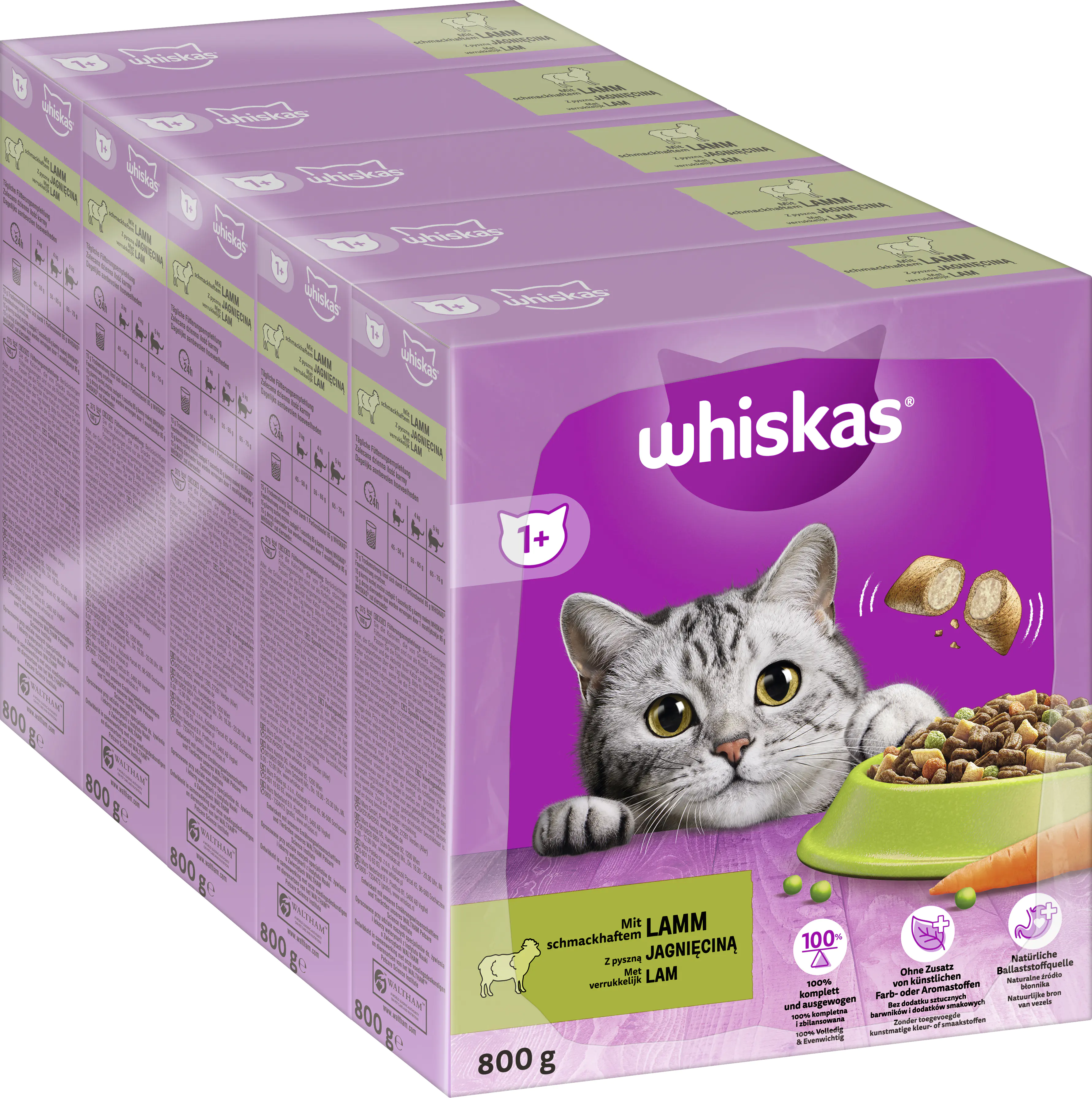 Whiskas Trockenfutter  1+ mit Lamm 800 g