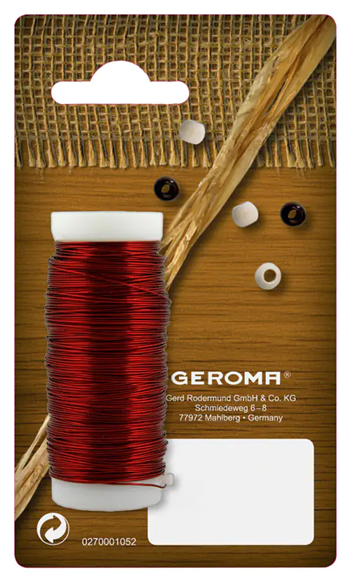 Binde-Draht rot aus Spule Ø 35 mm , 50 Gramm