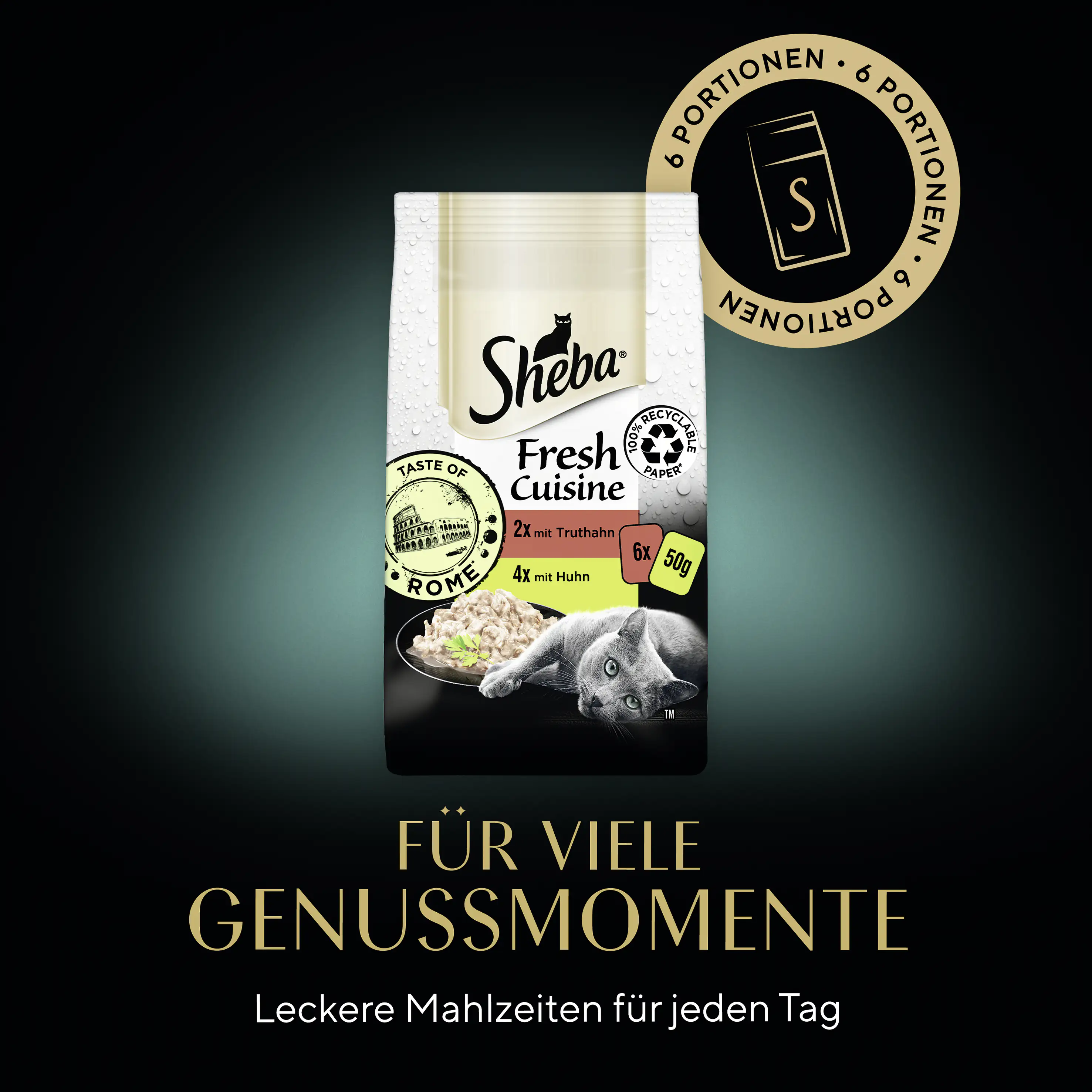 Sheba Fresh Cuisine Taste of Rome Truthahn & Huhn Katzenfutter 6 x 50g Sheba Fresh Cuisine Taste of Rome Truthahn & Huhn Katzenfutter 6 x 50g