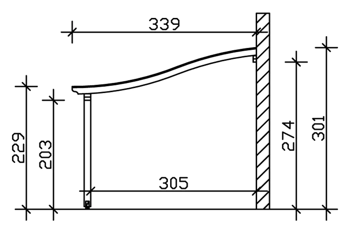 SKAN HOLZ Terrassenüberdachung Venezia 648 x 339 cm lasiert in Schiefergrau