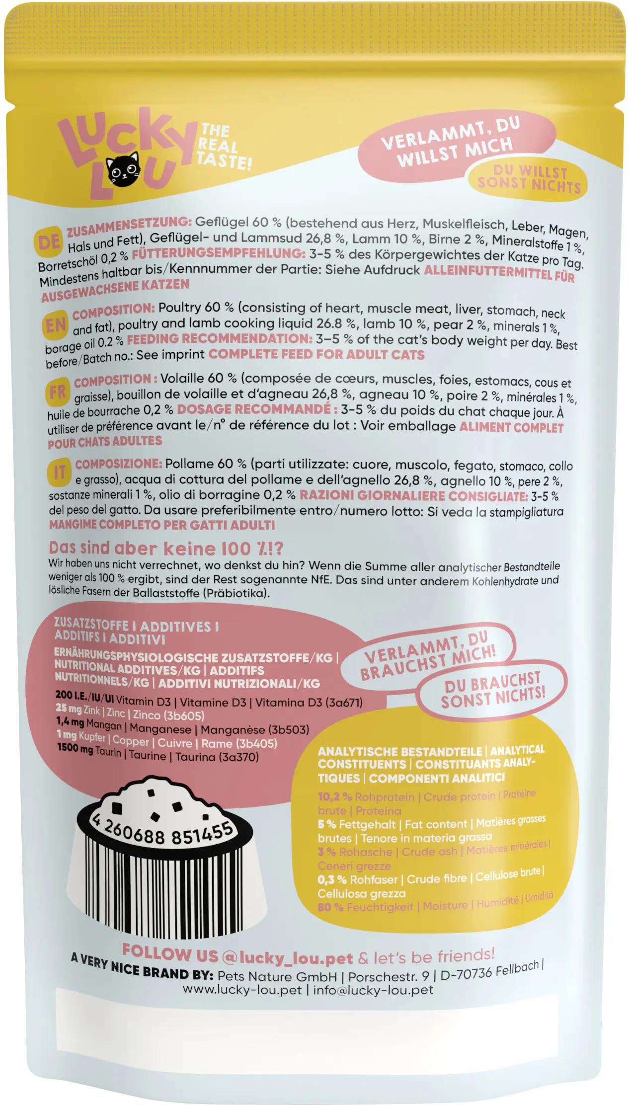 Lucky Lou Lifestage Adult Geflügel und Lamm 125g Lucky Lou Lifestage Adult Geflügel und Lamm 125g