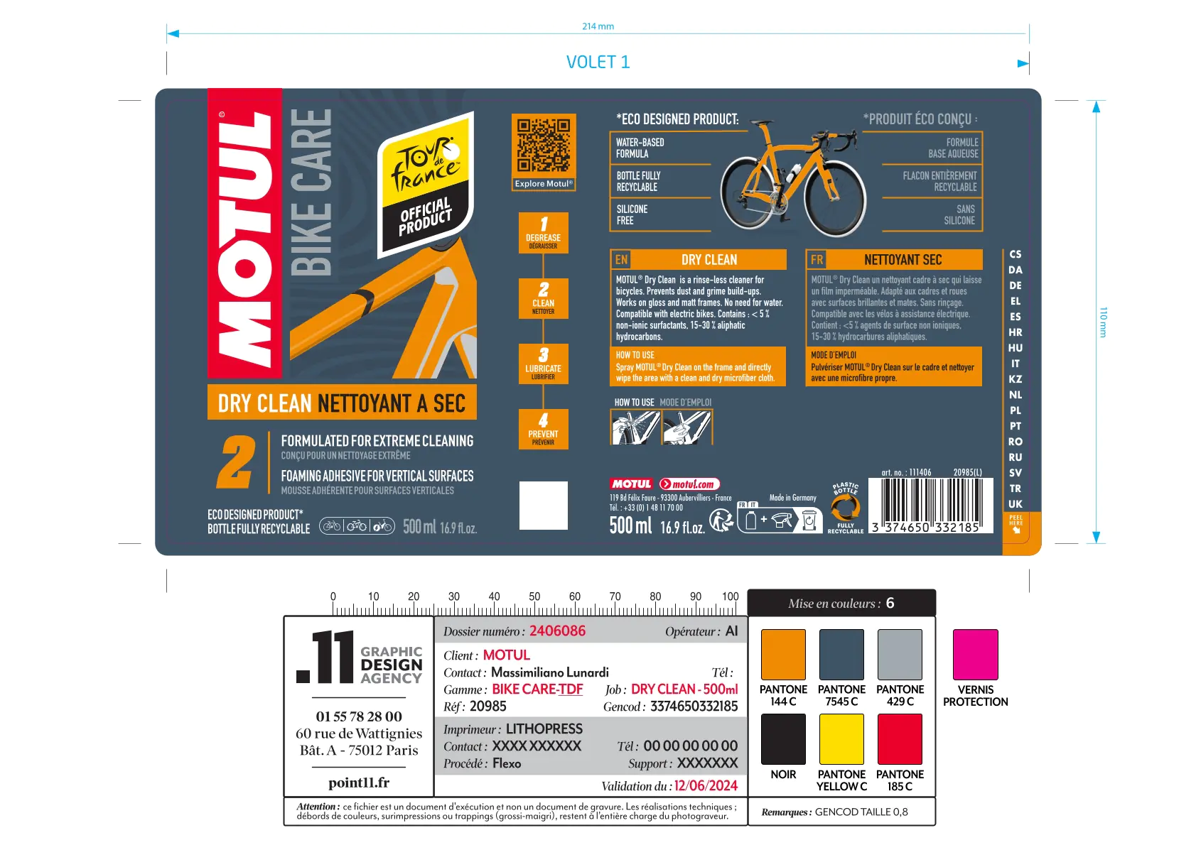 MOTUL Dry Clean Road Trockenreiniger für Fahrrad 500ml MOTUL Dry Clean Road Trockenreiniger für Fahrrad 500ml