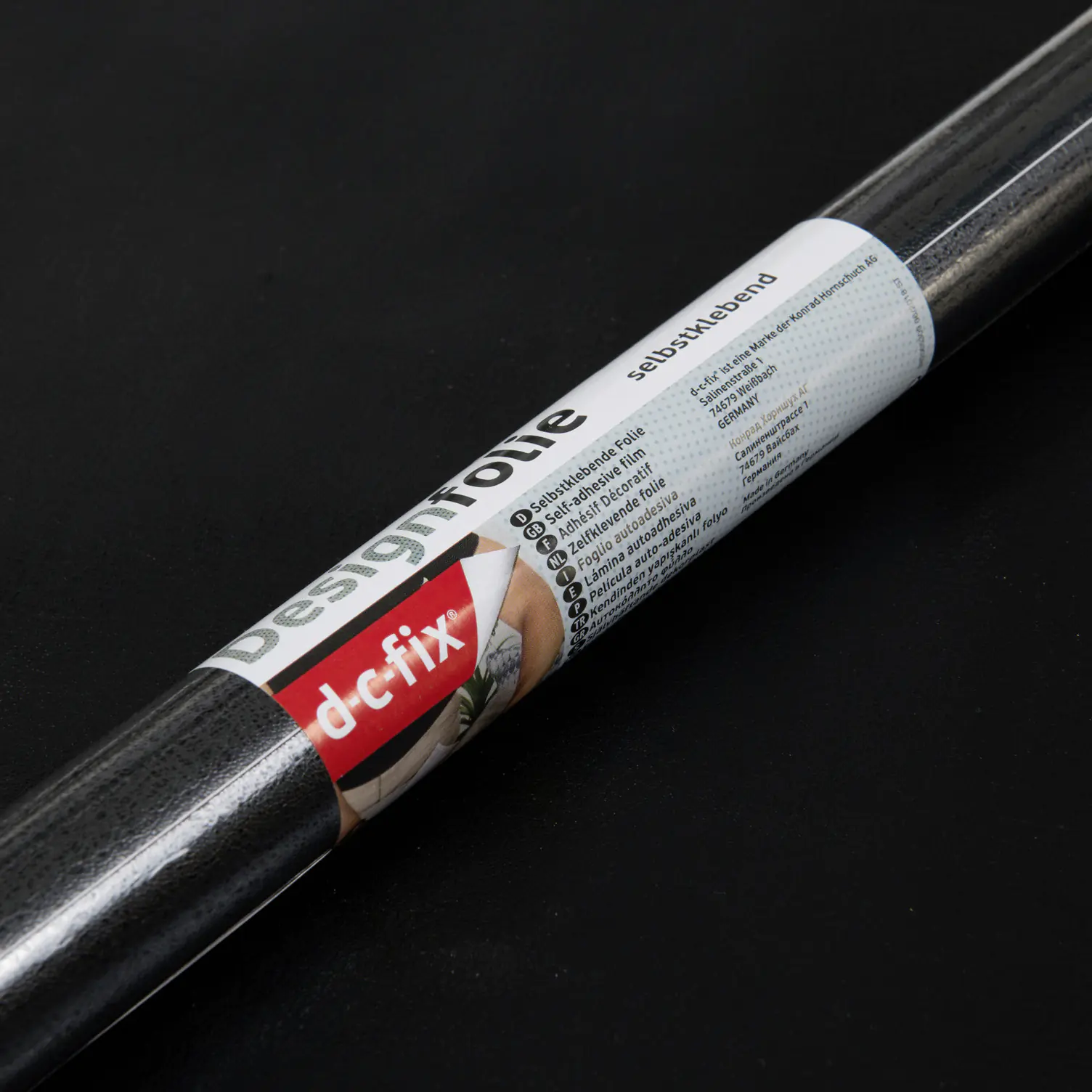 d-c-fix Selbstklebefolie Leder Uni geprägt schwarz 45 cm x 2 m