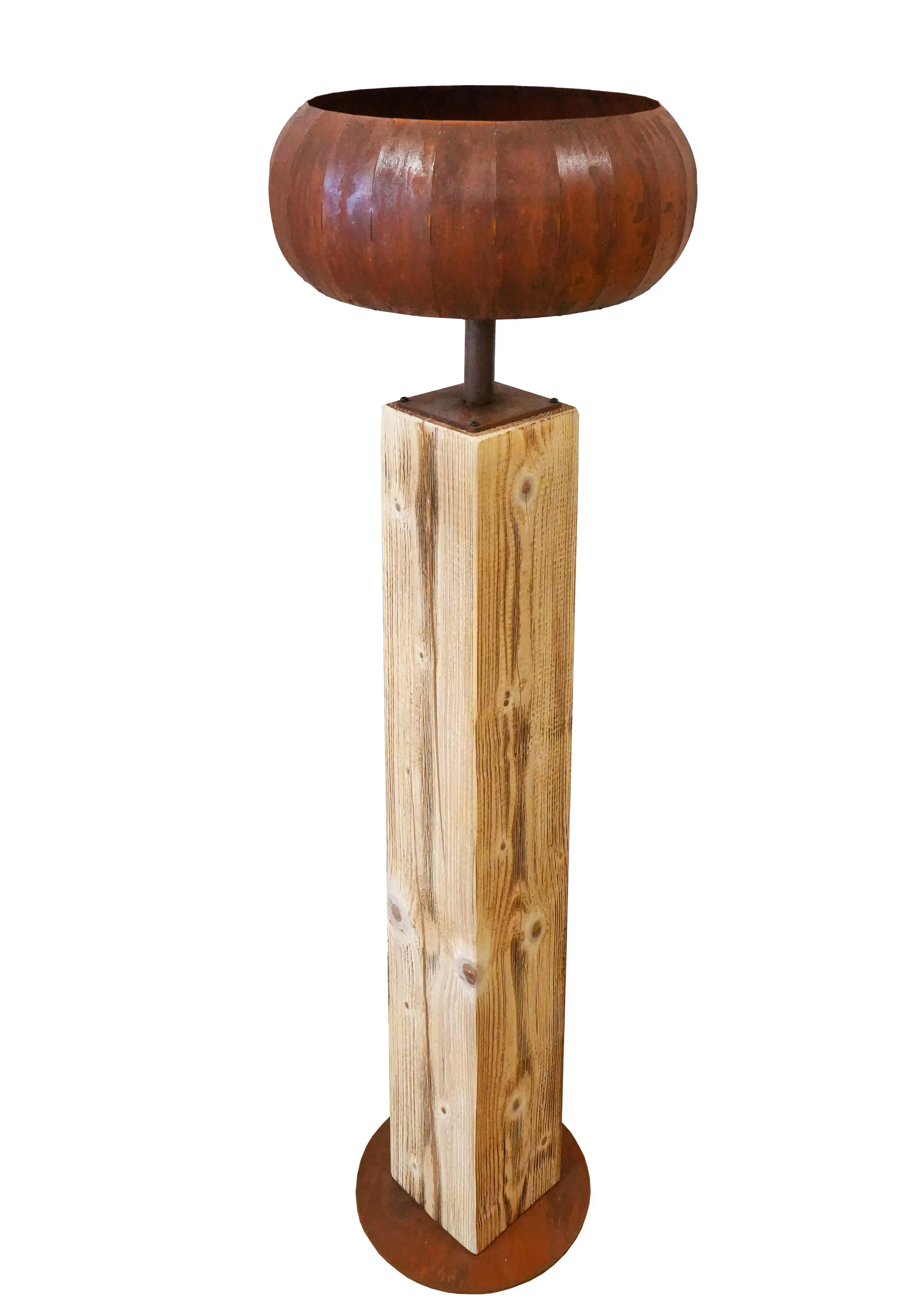 Badeko Deko Säule mit Pflanzschale 132 cm braun