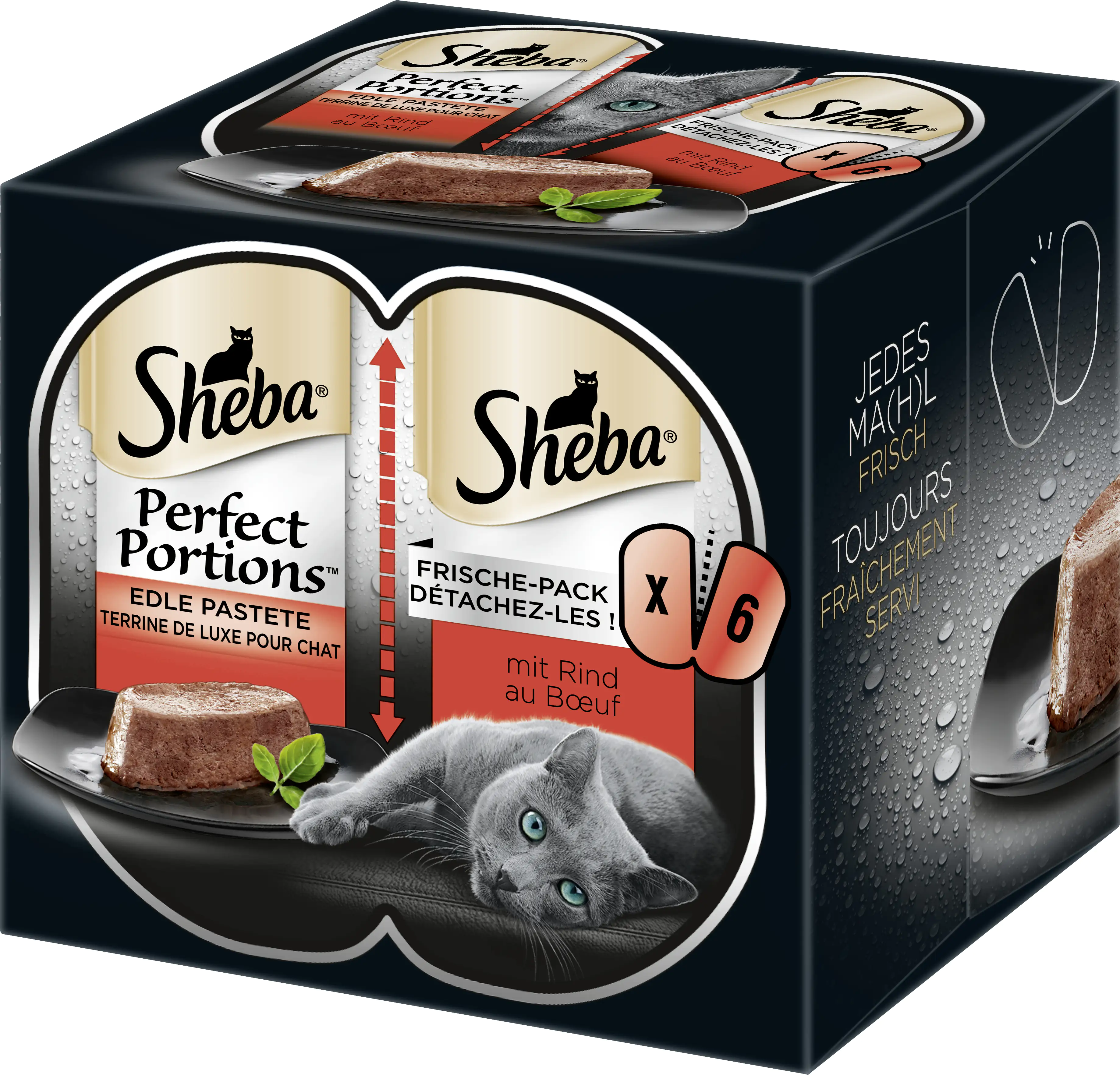 Sheba Perfect Portions Katzennassfutter Adult 6 x 37,5 g Rind