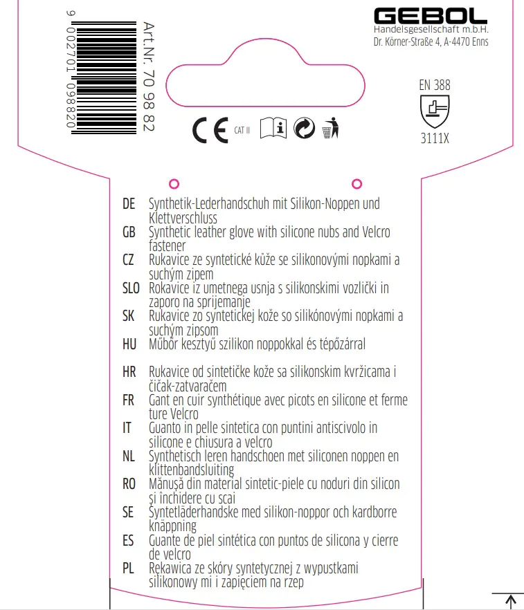 Handschuh Master Grip Größe: 10