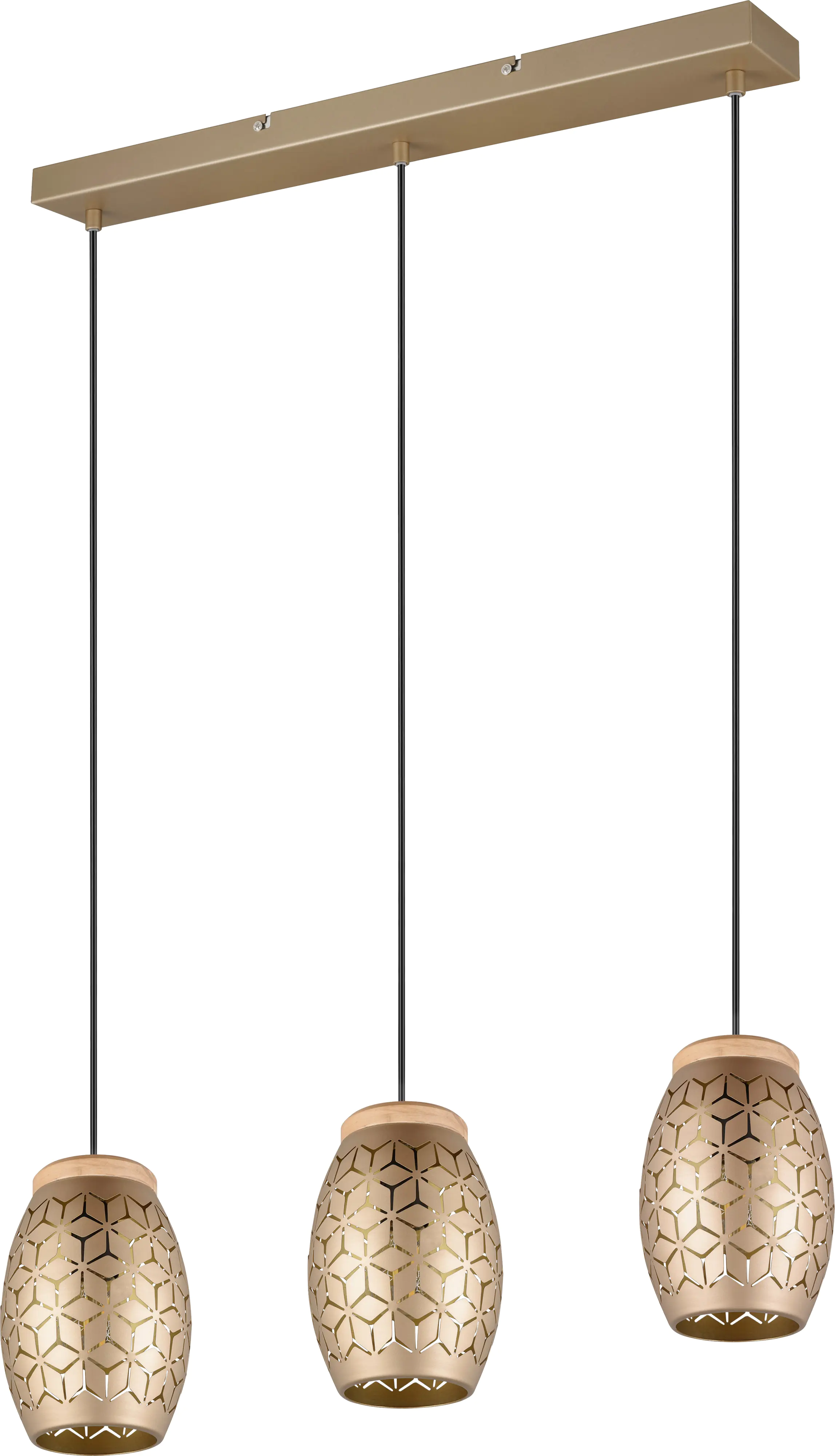 Trio Leuchten Pendelleuchte Bidar 3xE27, beige, Metall Trio Leuchten Pendelleuchte Bidar 3xE27, beige, Metall
