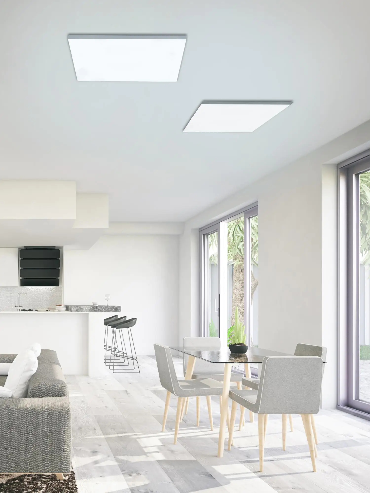 JustLight LED Deckenleuchte Canvas weiß 60 x 60 cm dimmbar JustLight LED Deckenleuchte Canvas weiß 60 x 60 cm dimmbar
