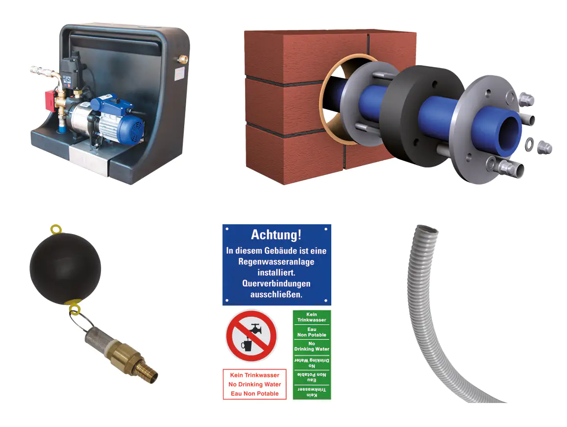 4rain Flat M Flachtank-Paket 3000 L Haus-Premium, begehbar