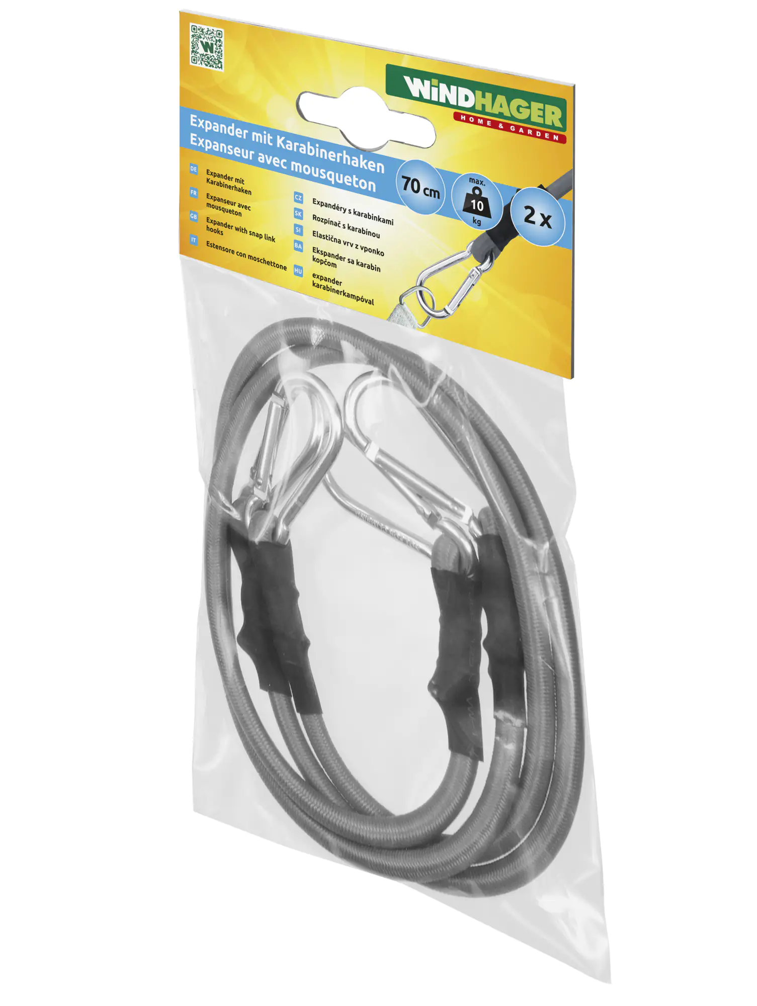 Windhager Expanderseil+Karabiner 70 cm 2 Stück