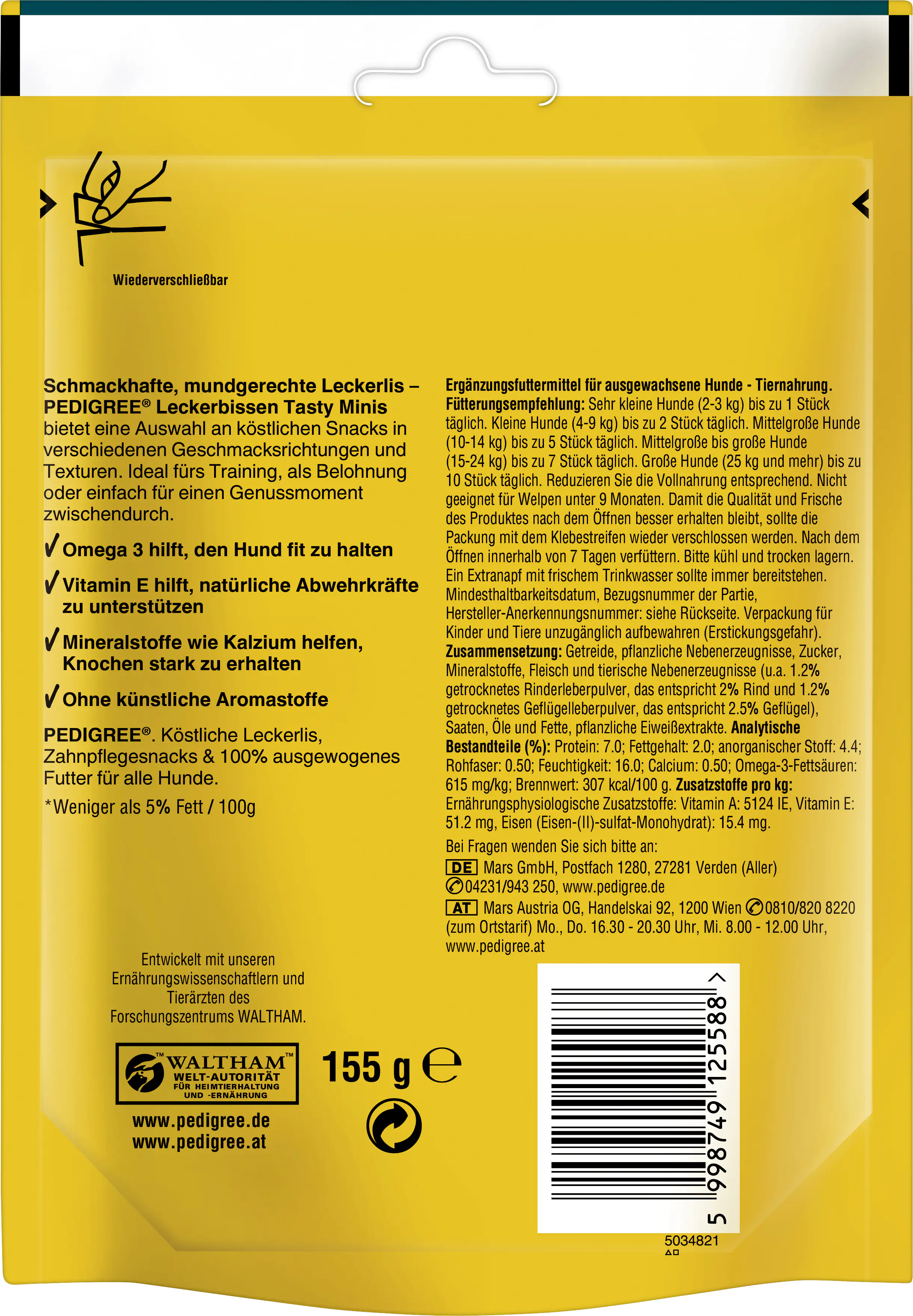 Pedigree Leckerbissen Kau-Schnitten Frischebeutel mit Rind- und Geflügel