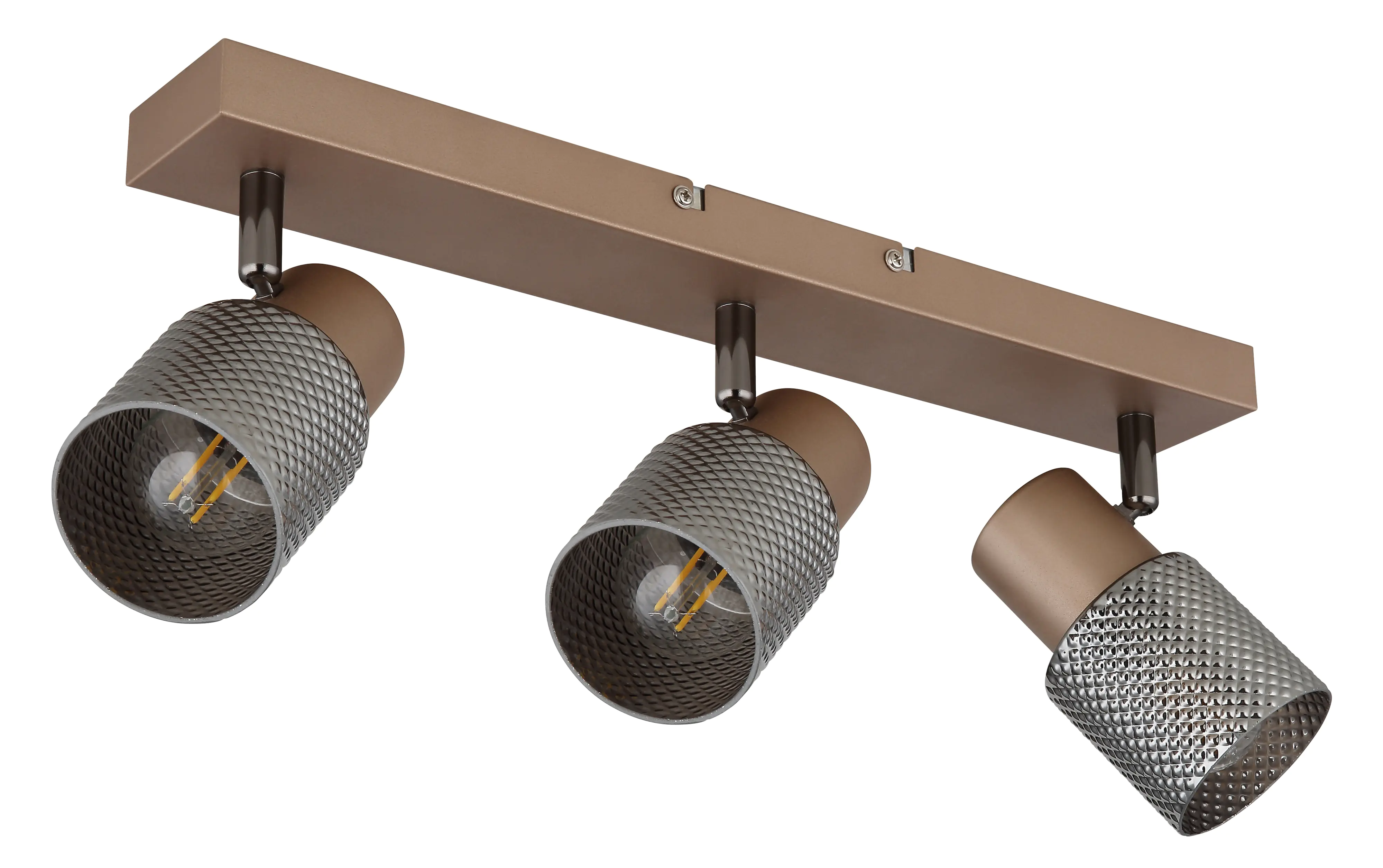 Globo 3er Spot Satella kaffeefarben matt 41 x 41 x 12,5 cm E14