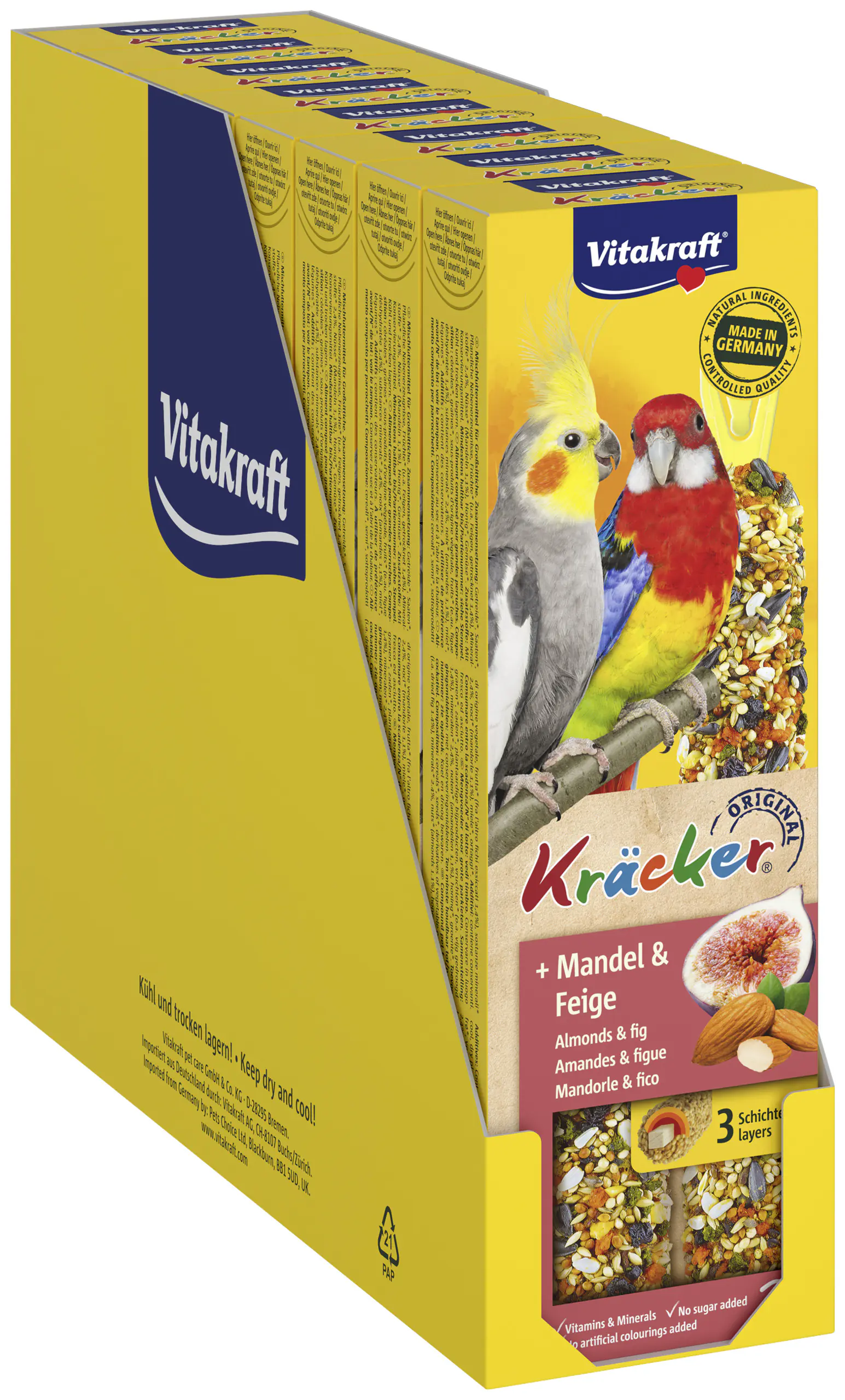 Vitakraft Kräcker für Großsittiche Mandel & Feige 8 x 2  Stück