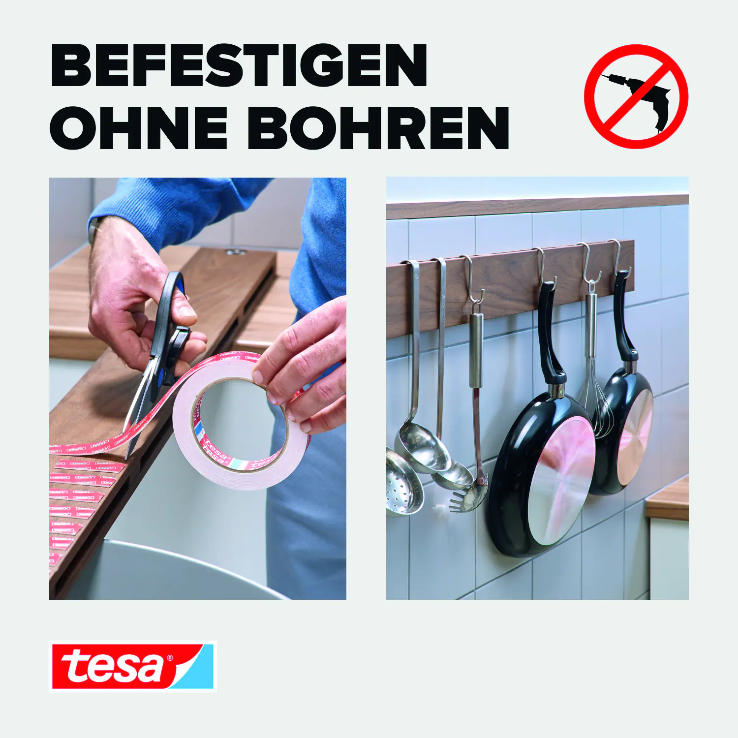 tesa Montageband 1,5 m x 19 mm, weiß
