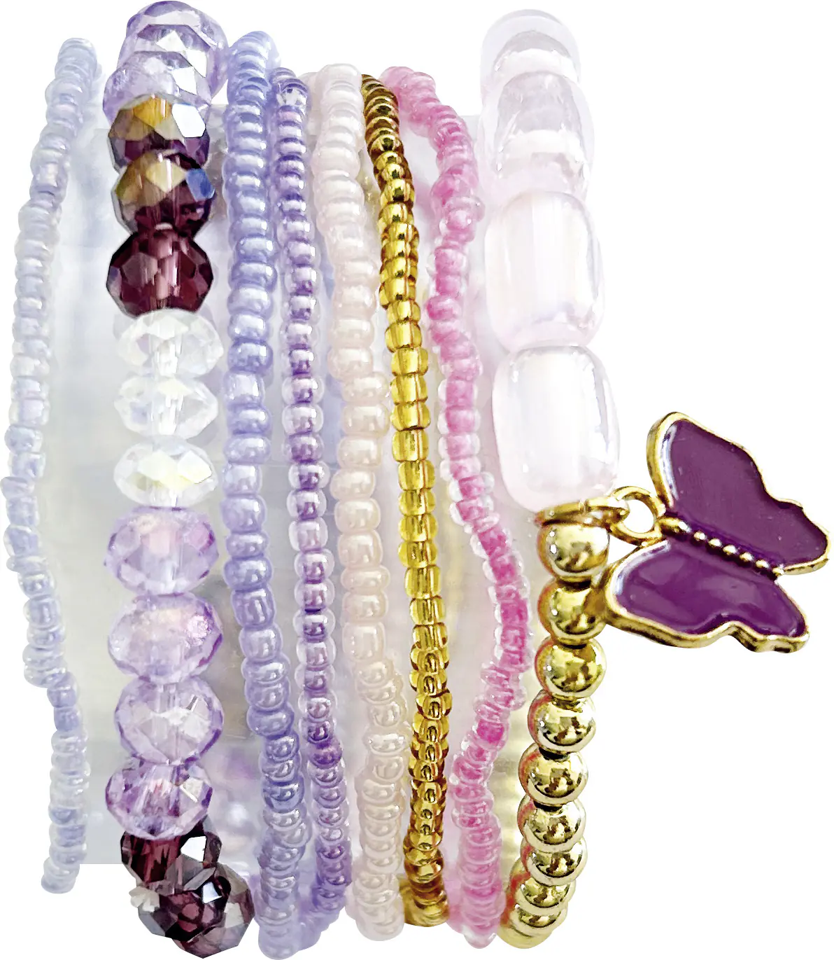 Glorex Armband-Set für 6-9 Armbänder DIY rosa-lila