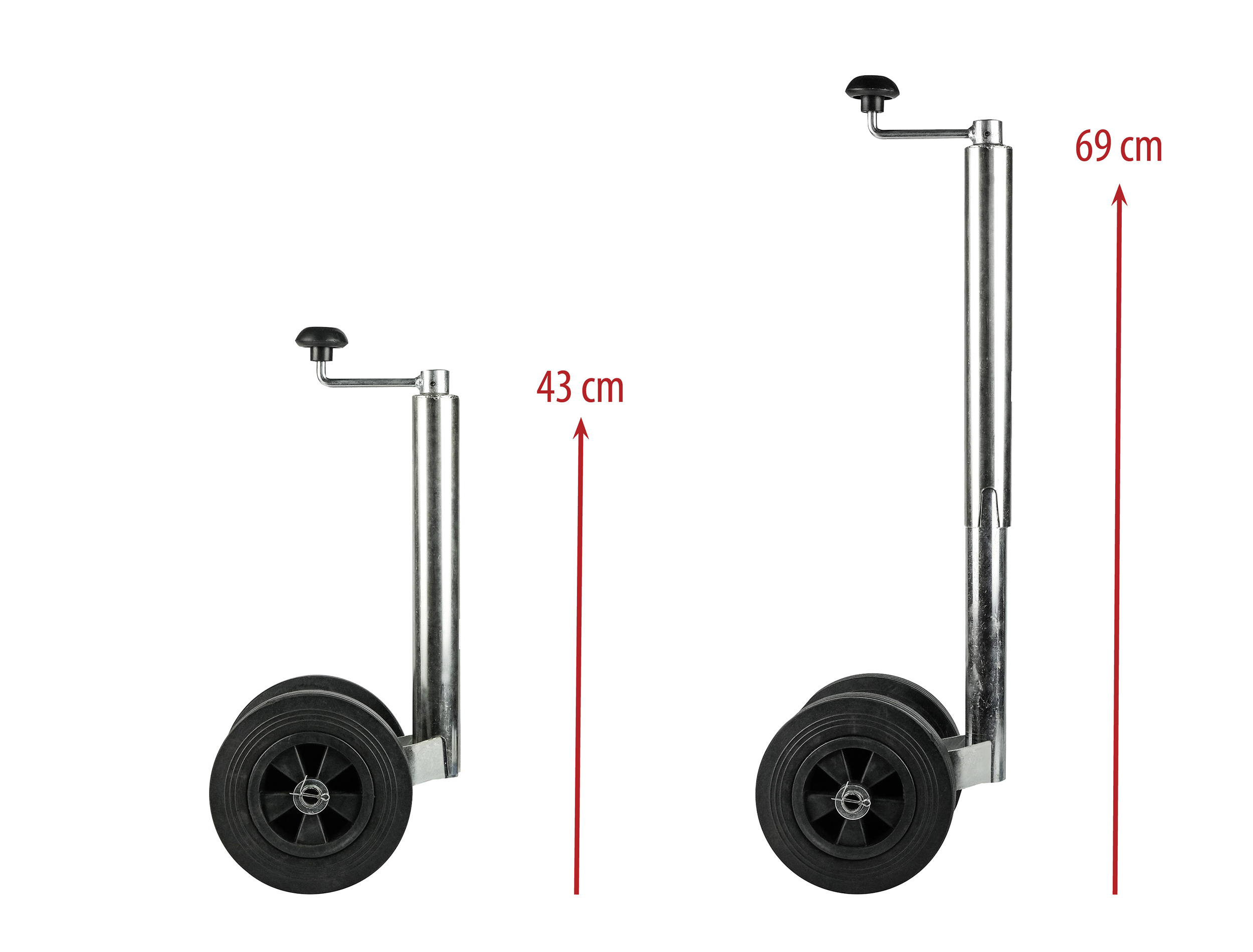 Calima Doppel-Stützrad 48mm für Wohnwagen und große Anhänger Calima Doppel-Stützrad 48mm für Wohnwagen und große Anhänger