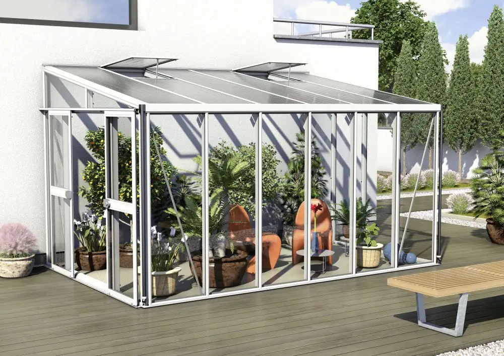 Vitavia Anlehngewächshaus Helena 10200 268 x 407 cm 3 mm Sicherheitsglas Vitavia Anlehngewächshaus Helena 10200 268 x 407 cm 3 mm Sicherheitsglas