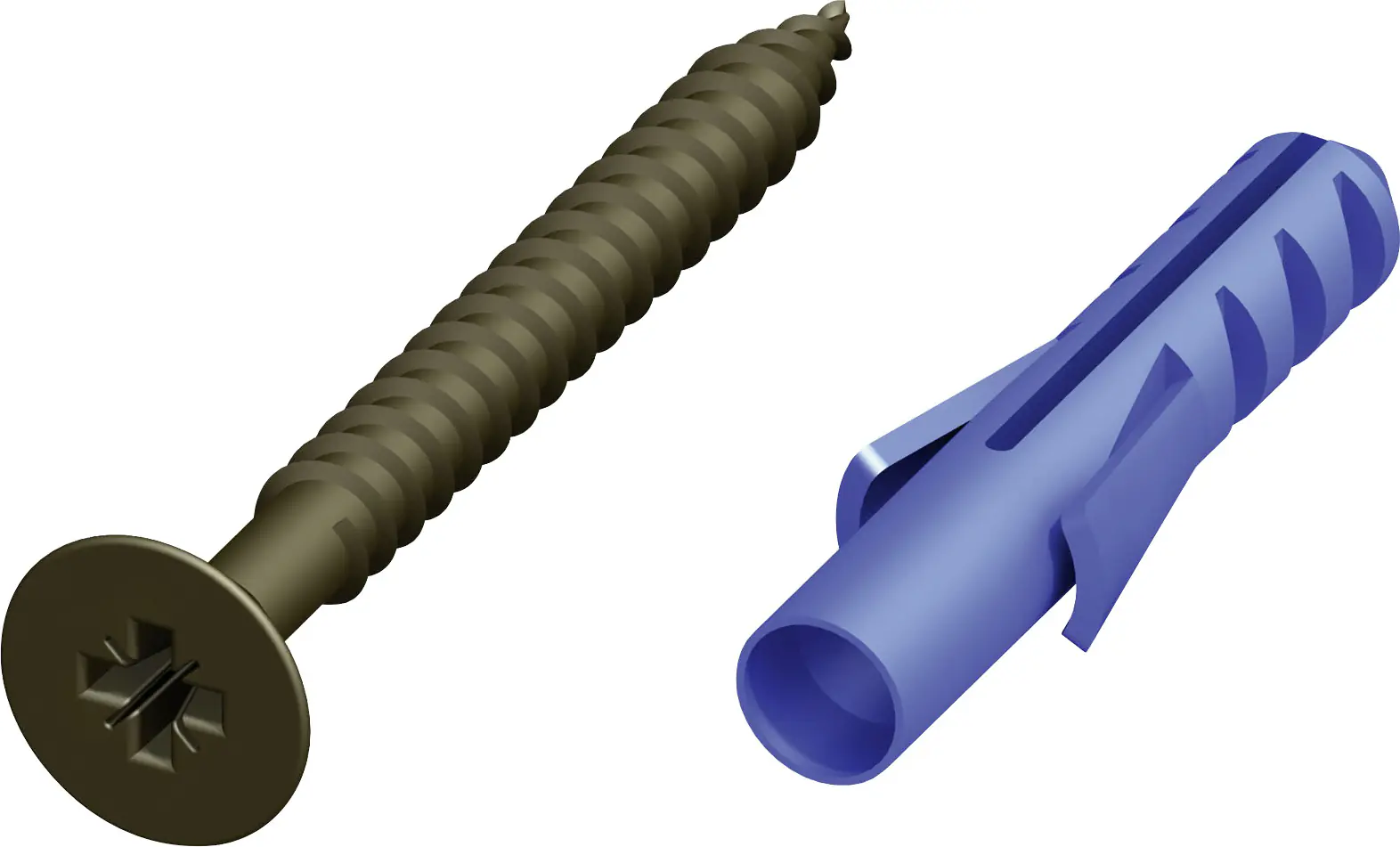 alfer Schrauben und Dübel 3 x 30 mm verzinkt bronze - 10 Stk.