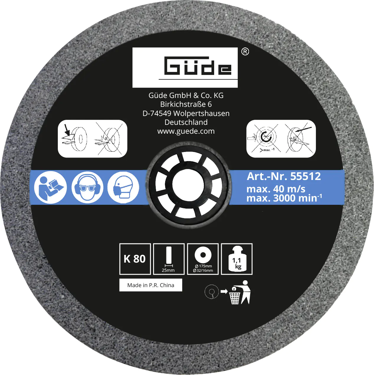 Güde Schleifscheibe K 80 175 x 25 x 32 mm